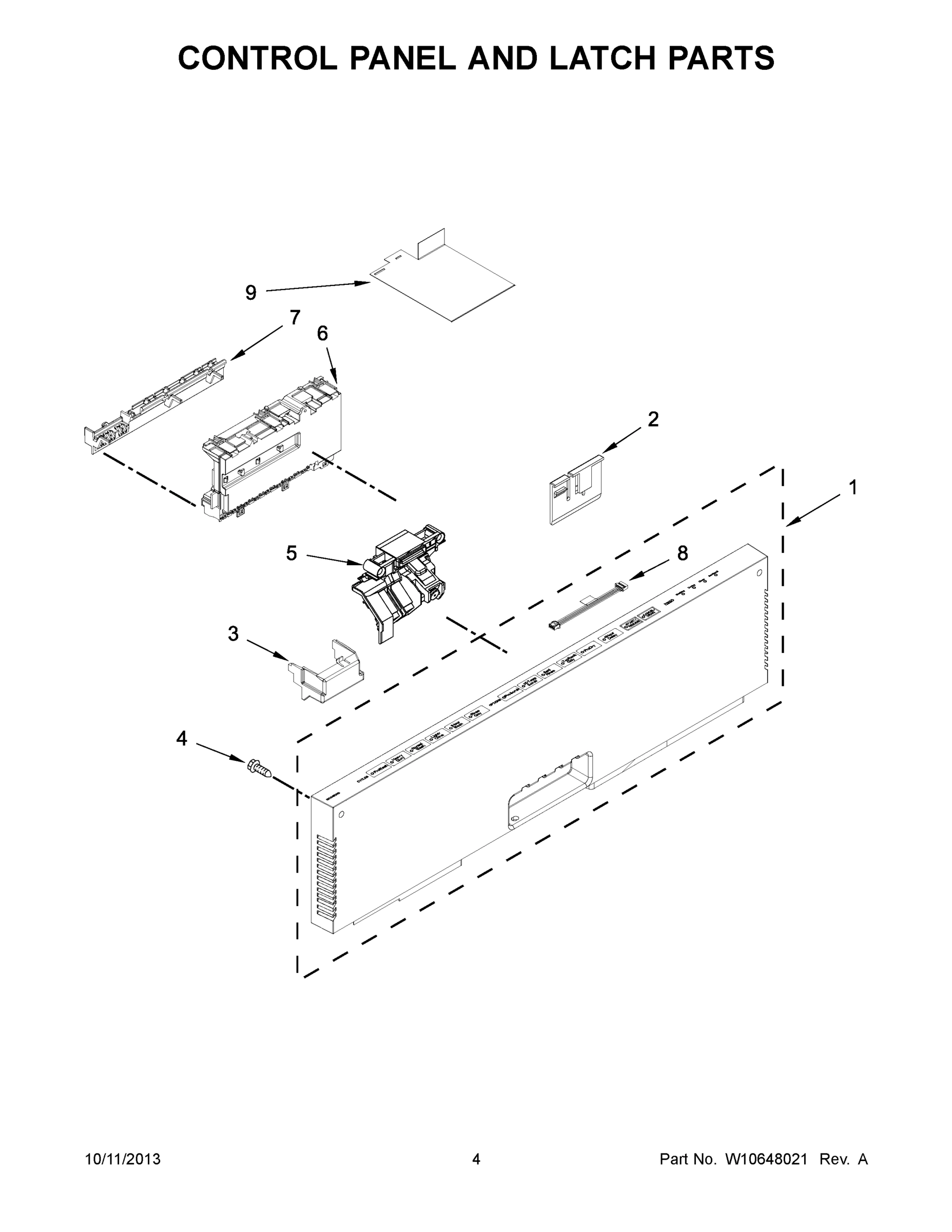 03 - CONTROL PANEL AND LATCH PARTS