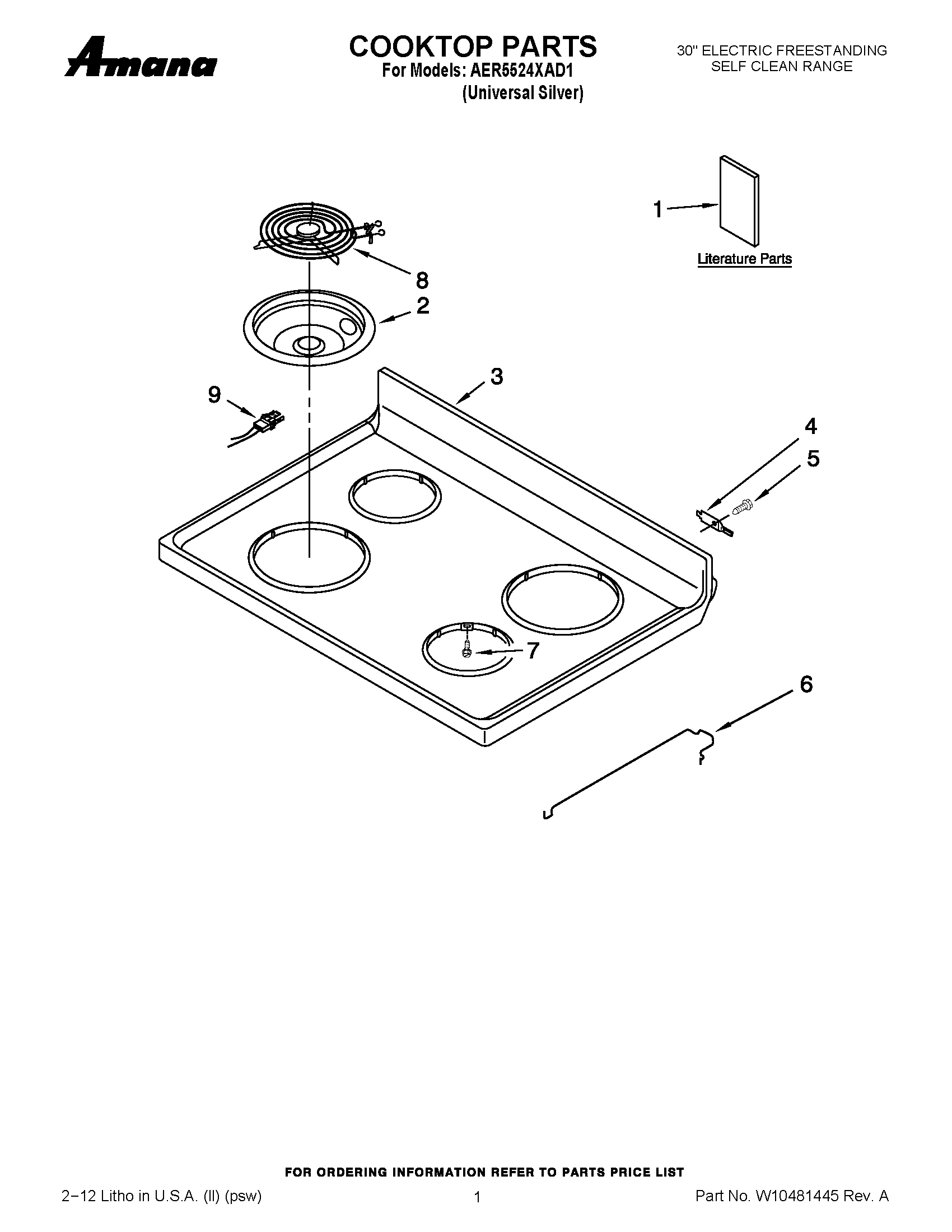 01 - COOKTOP PARTS