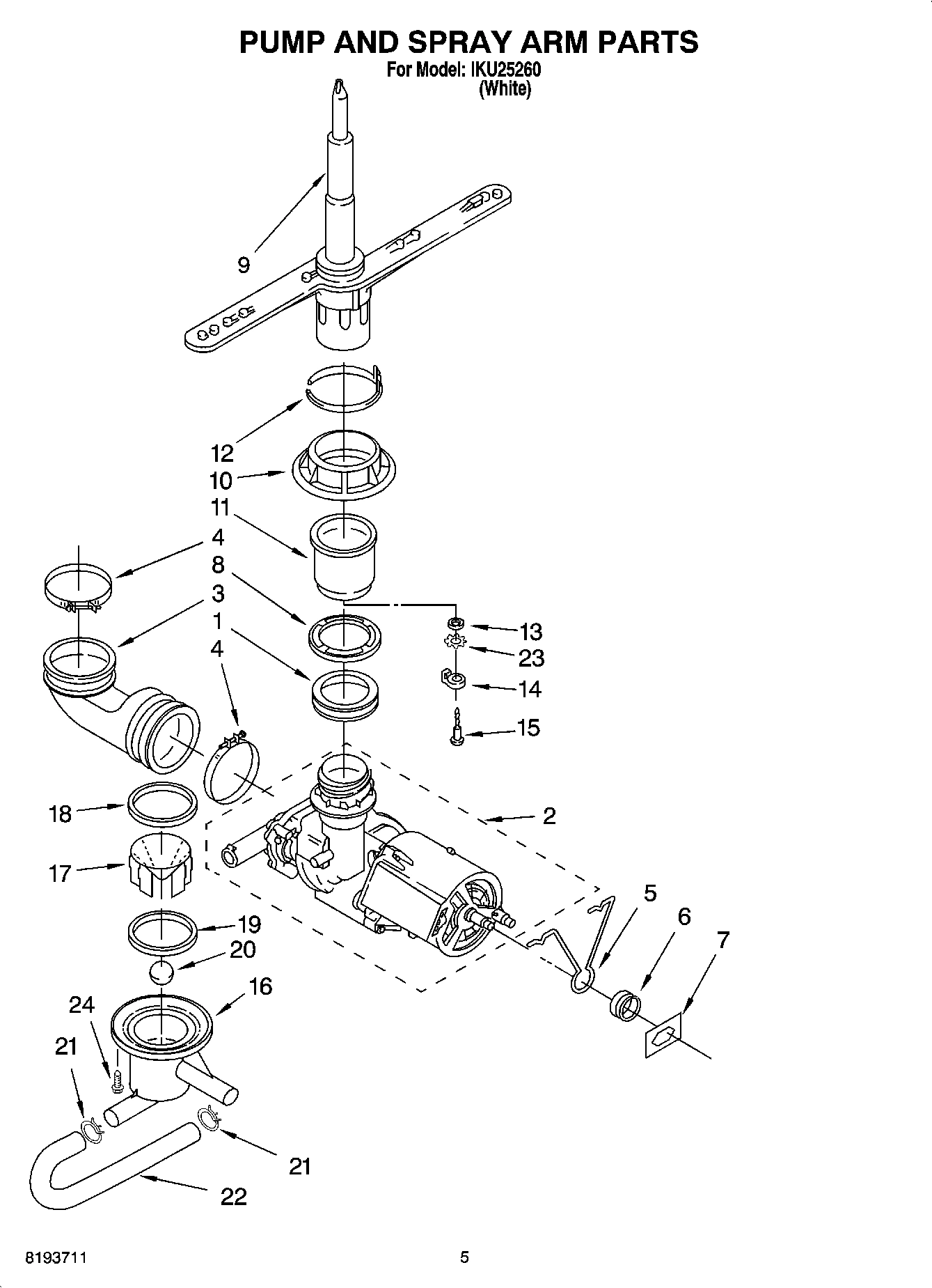 04 - PUMP AND SPRAY ARM PARTS