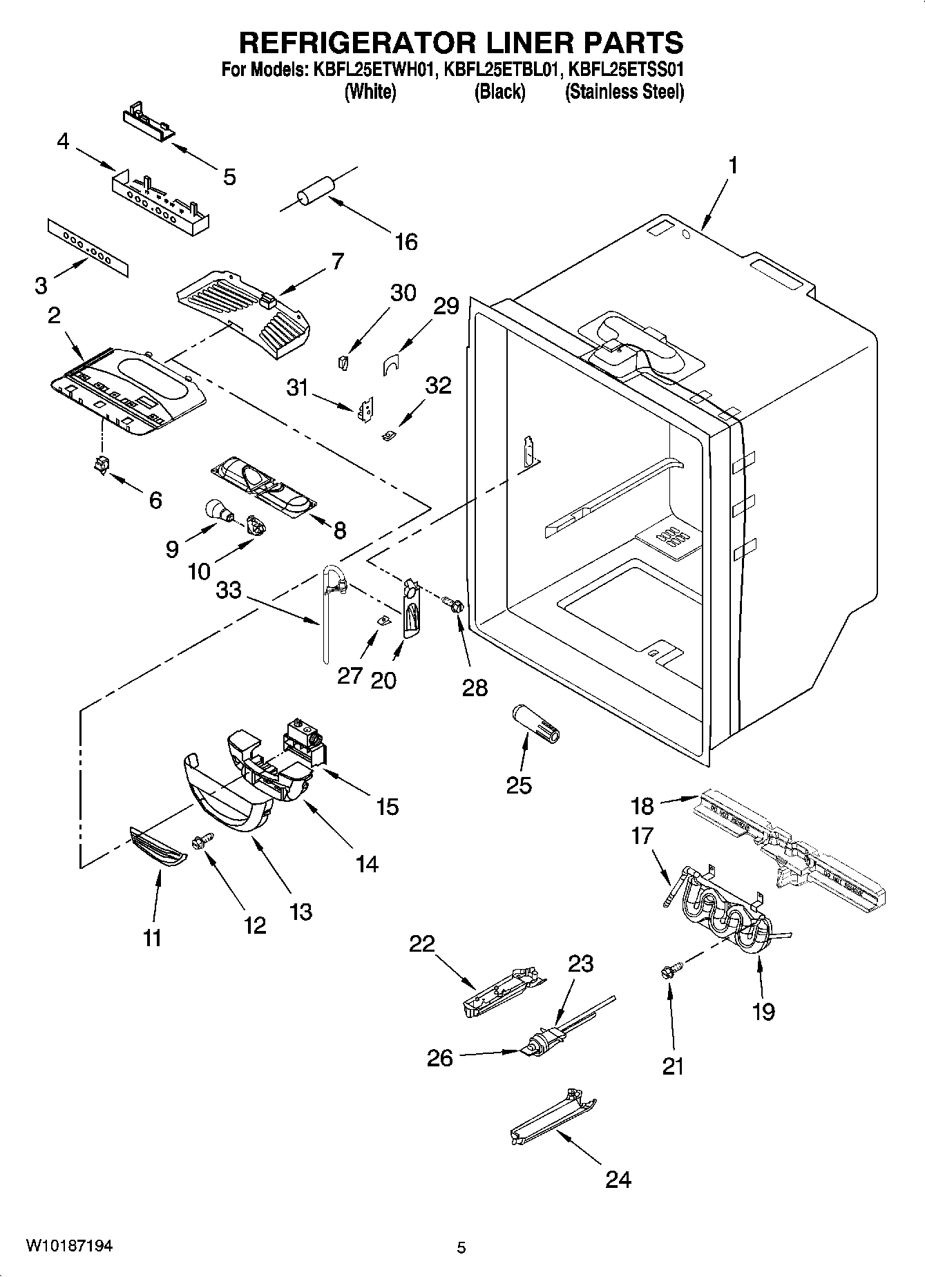 03 - REFRIGERATOR LINER PARTS