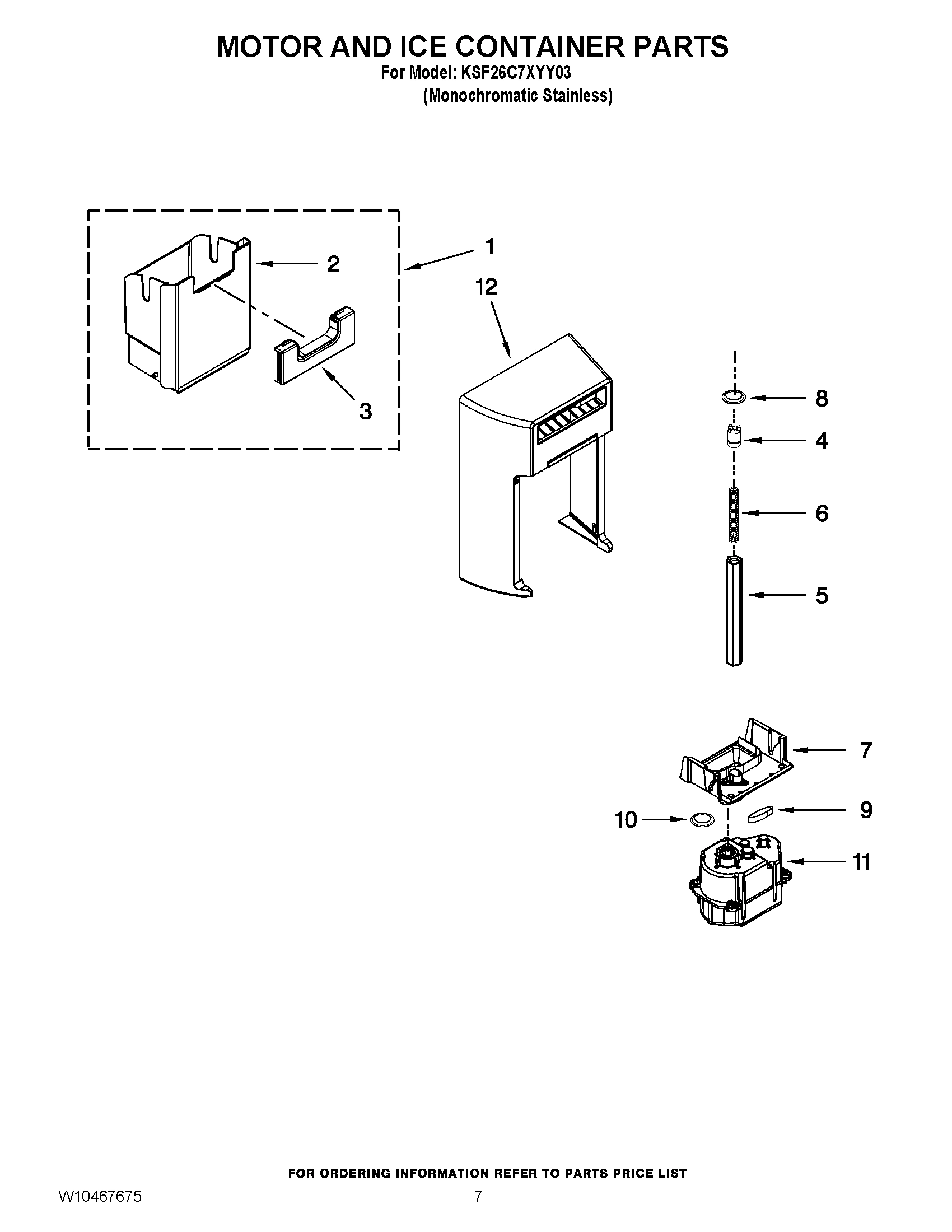 05 - MOTOR AND ICE CONTAINER PARTS