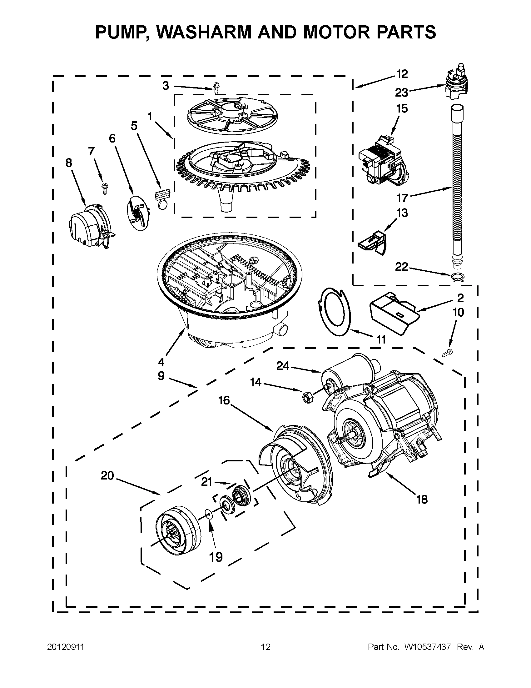 06 - PUMP, WASHARM AND MOTOR PARTS