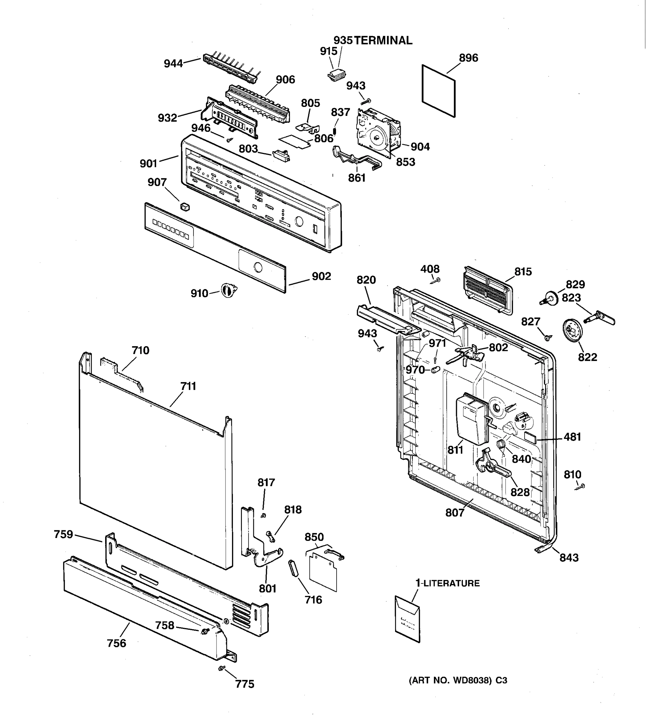 ESCUTCHEON & DOOR ASSEMBLY