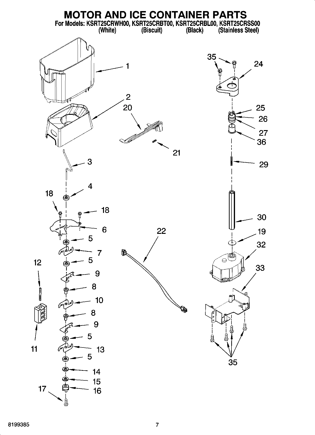 05 - MOTOR AND ICE CONTAINER PARTS