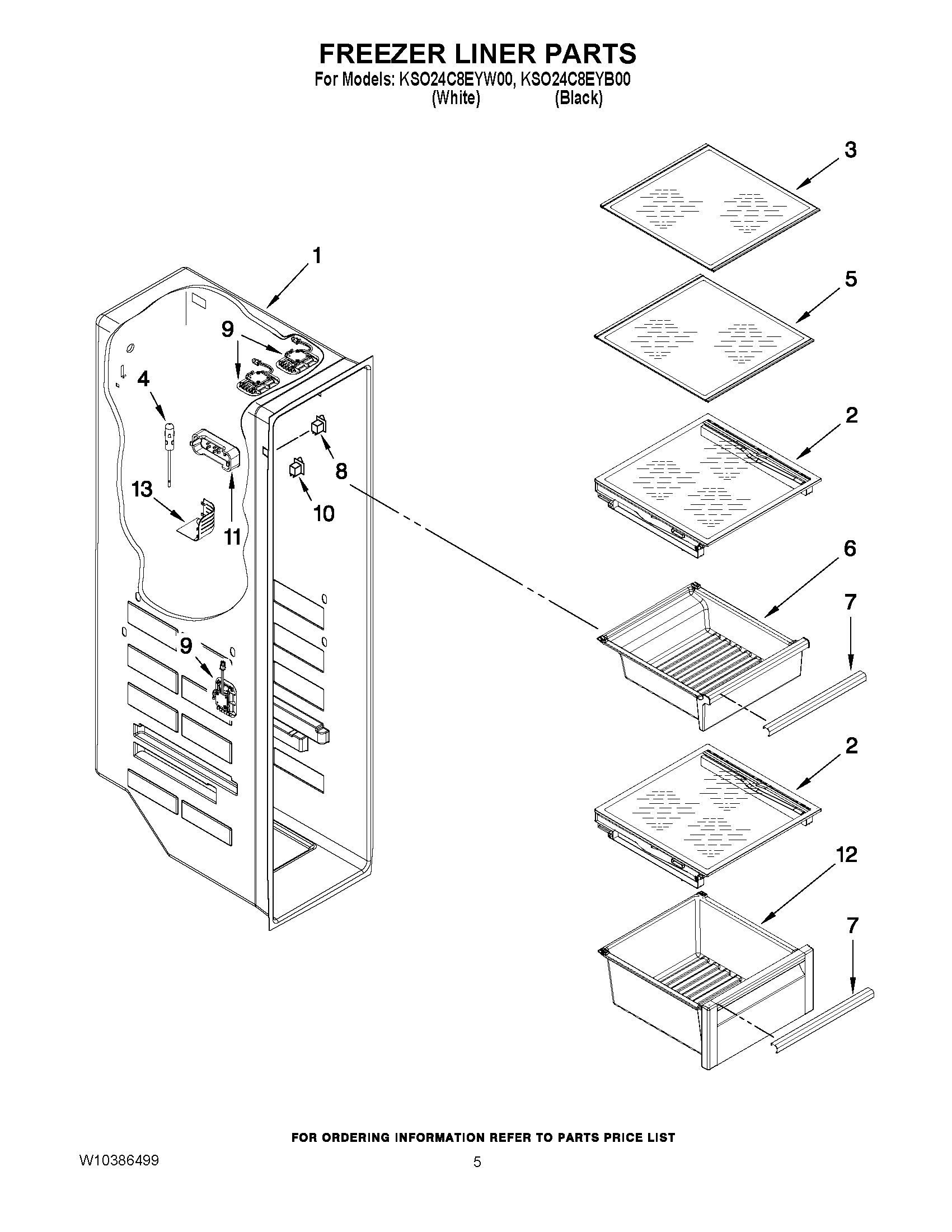 04 - FREEZER LINER PARTS