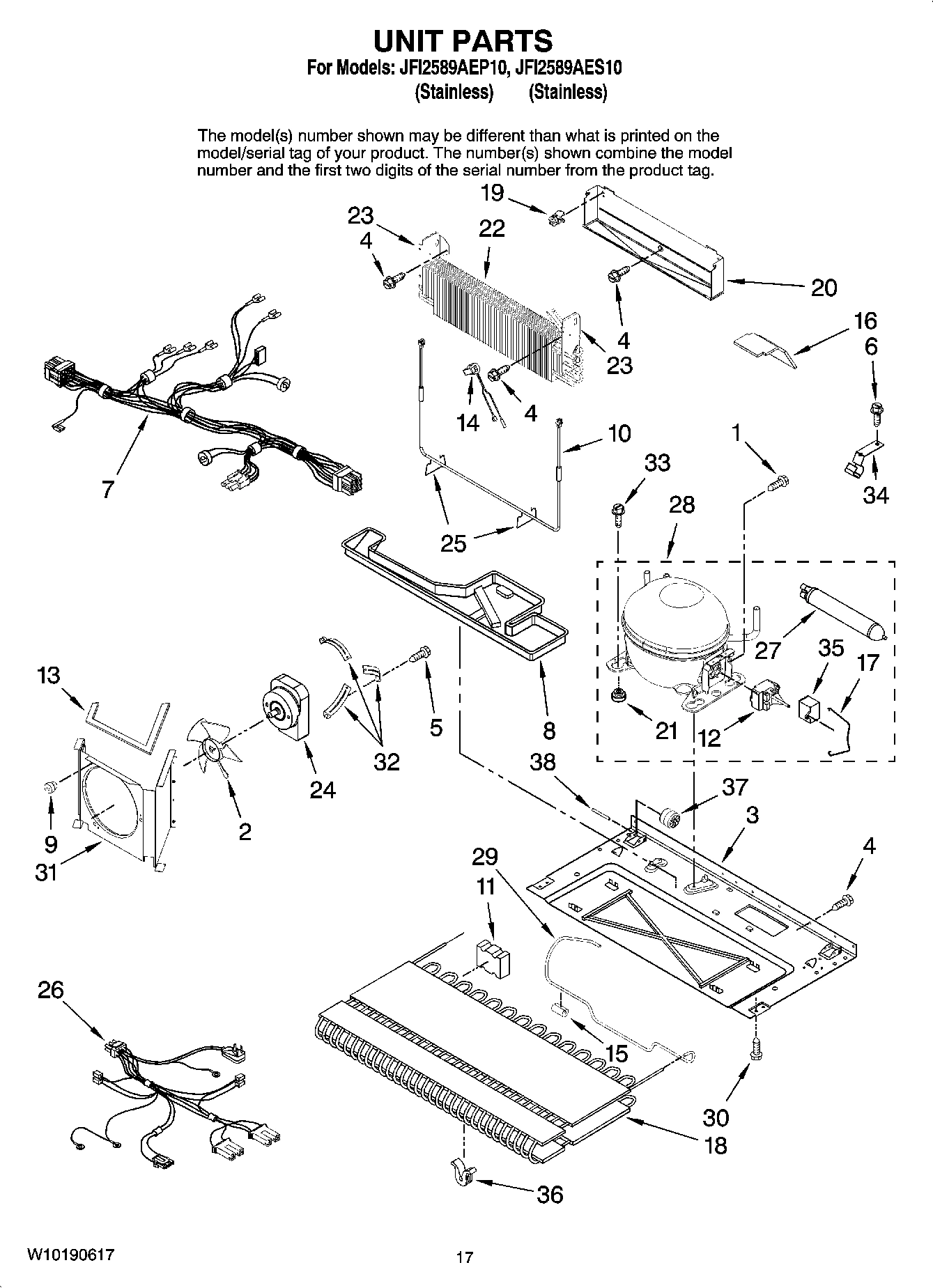 10 - UNIT PARTS, OPTIONAL PARTS (NOT INCLUDED)