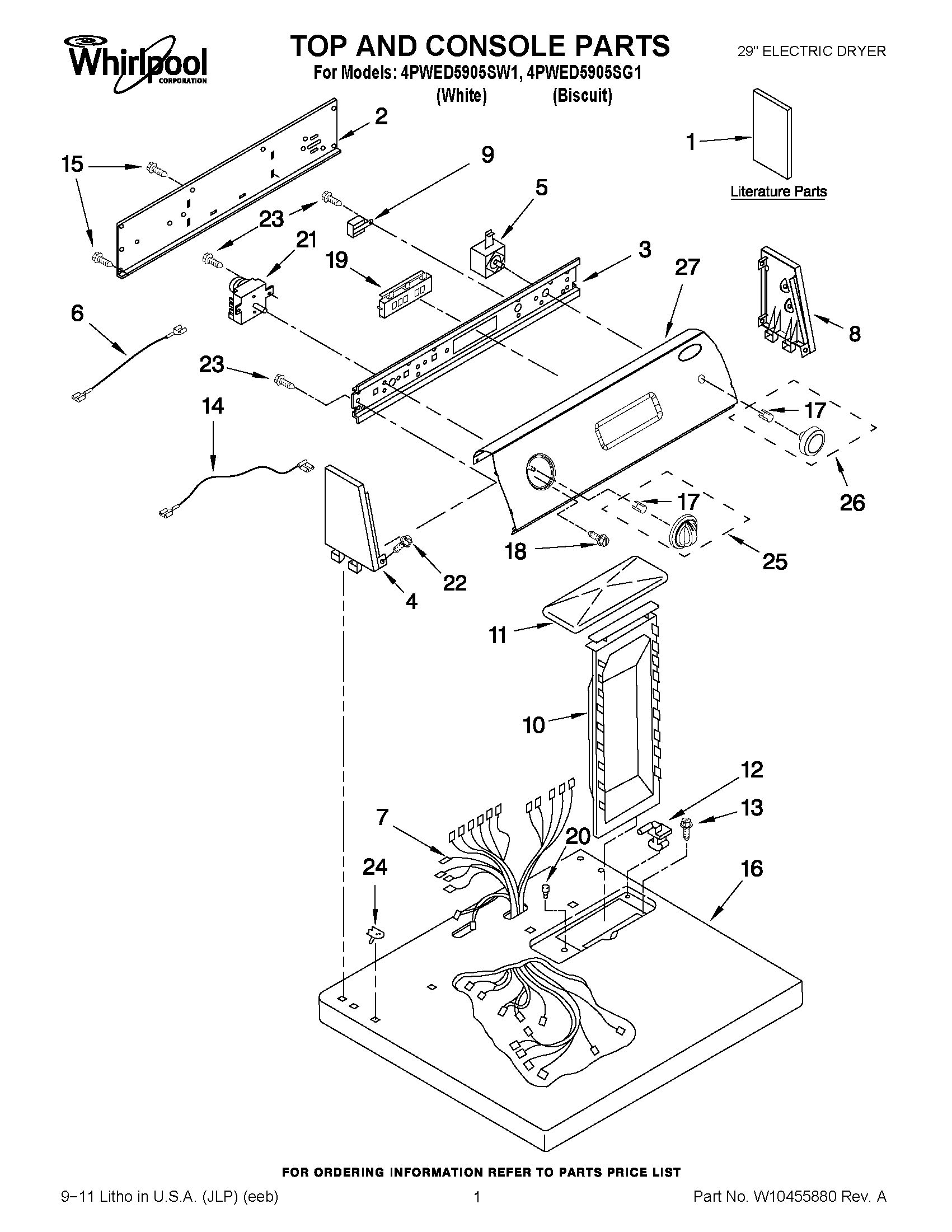 01 - TOP AND CONSOLE PARTS
