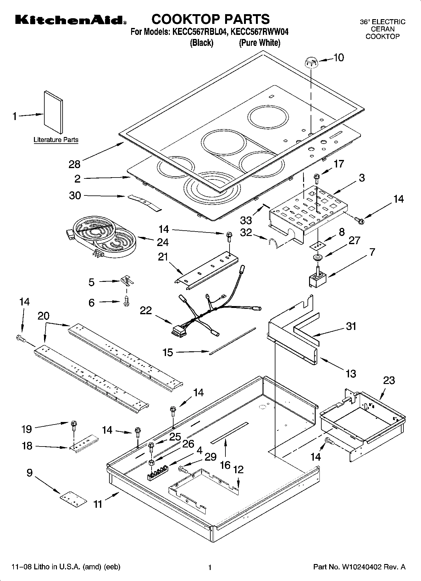 01 - COOKTOP PARTS, OPTIONAL PARTS