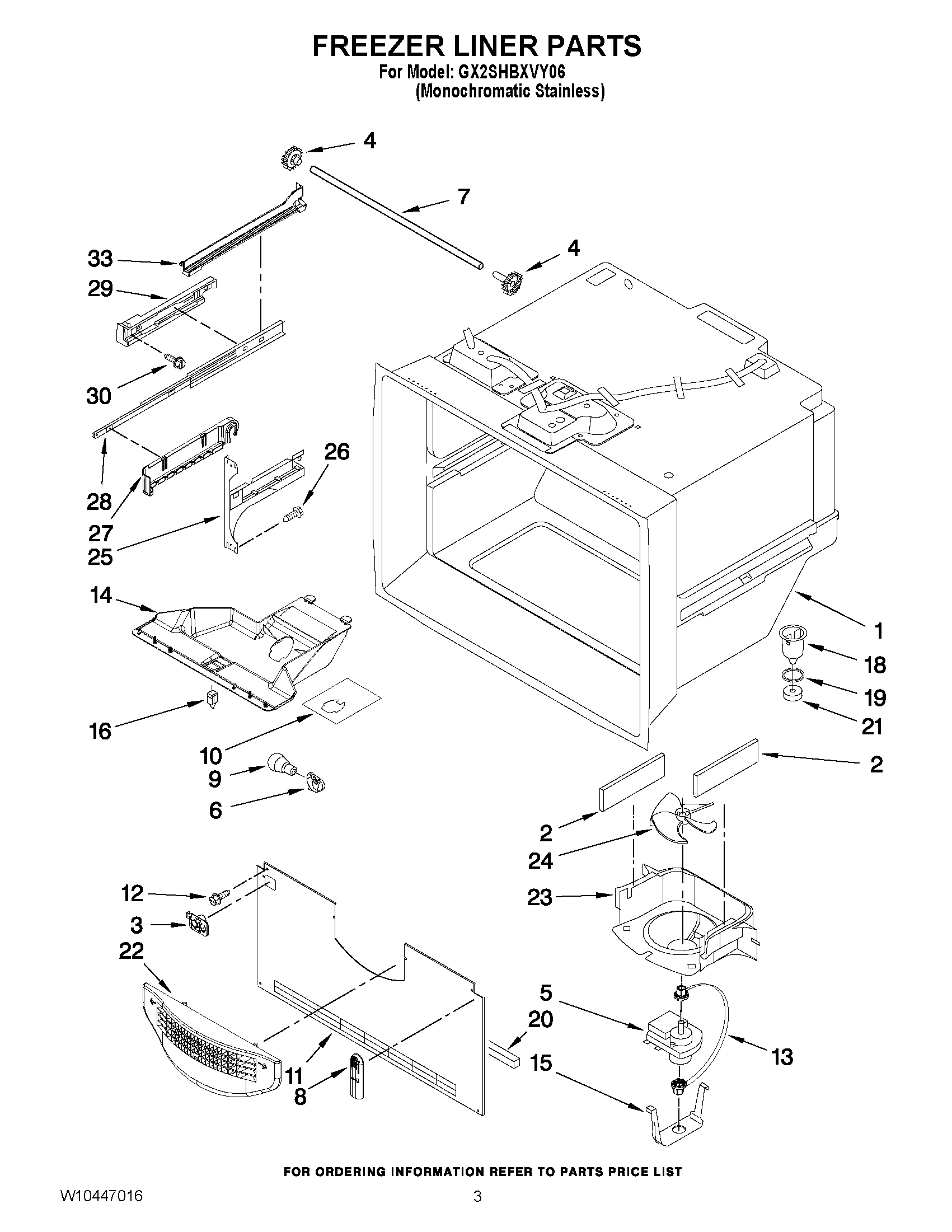 02 - FREEZER LINER PARTS