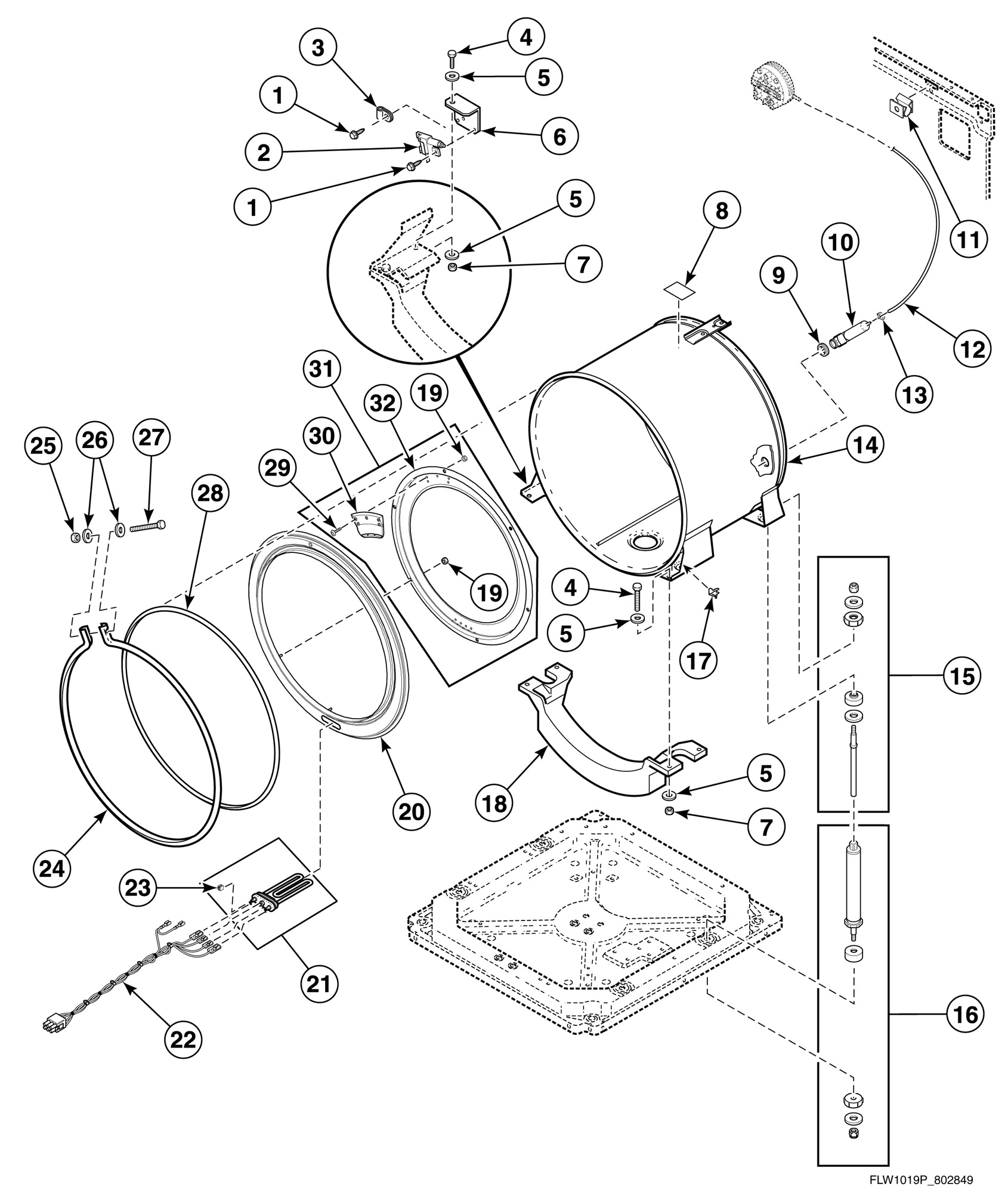 Outer Tub, Front and Clamp Ring