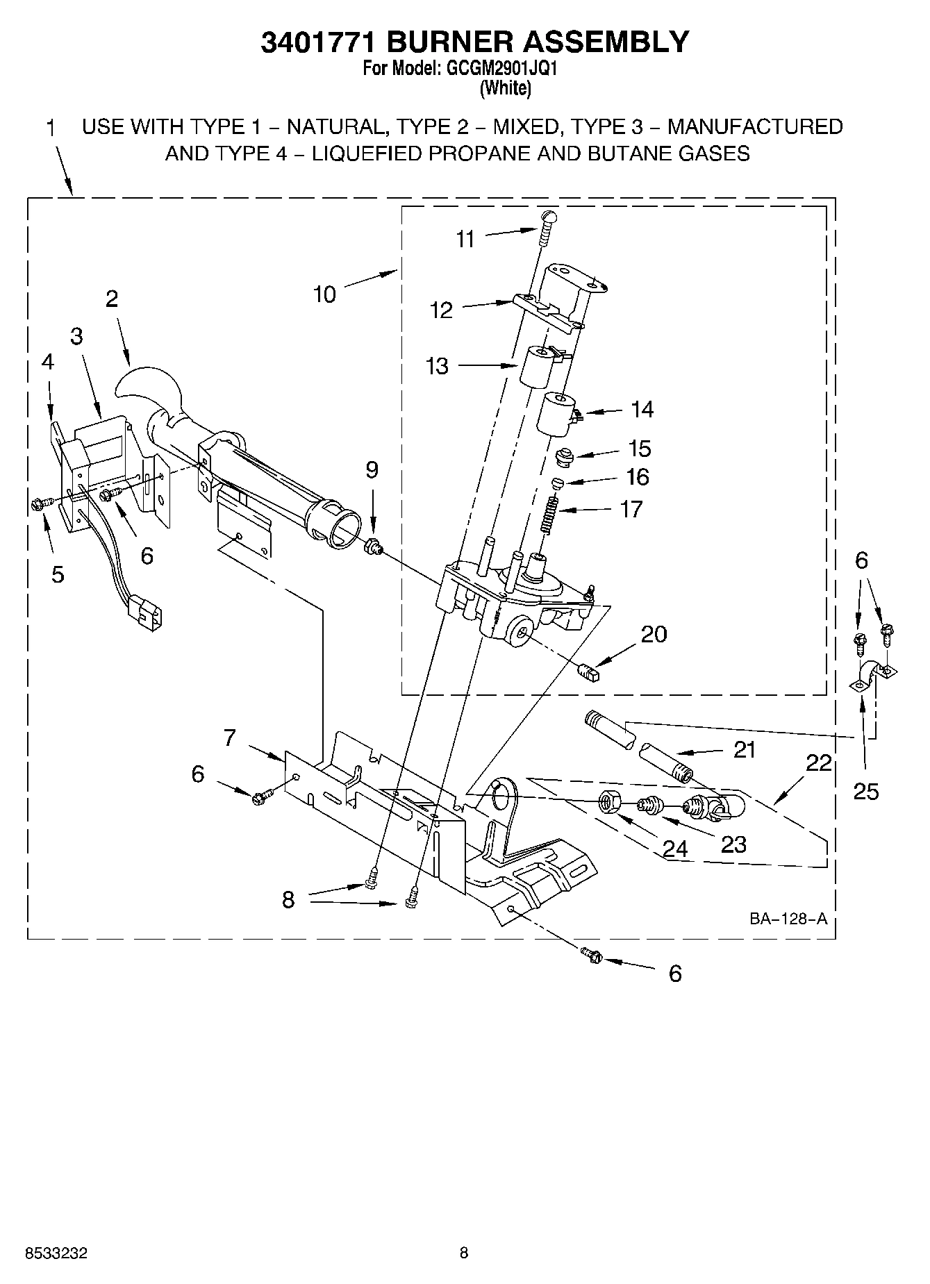 05 - 3401771 BURNER ASSEMBLY