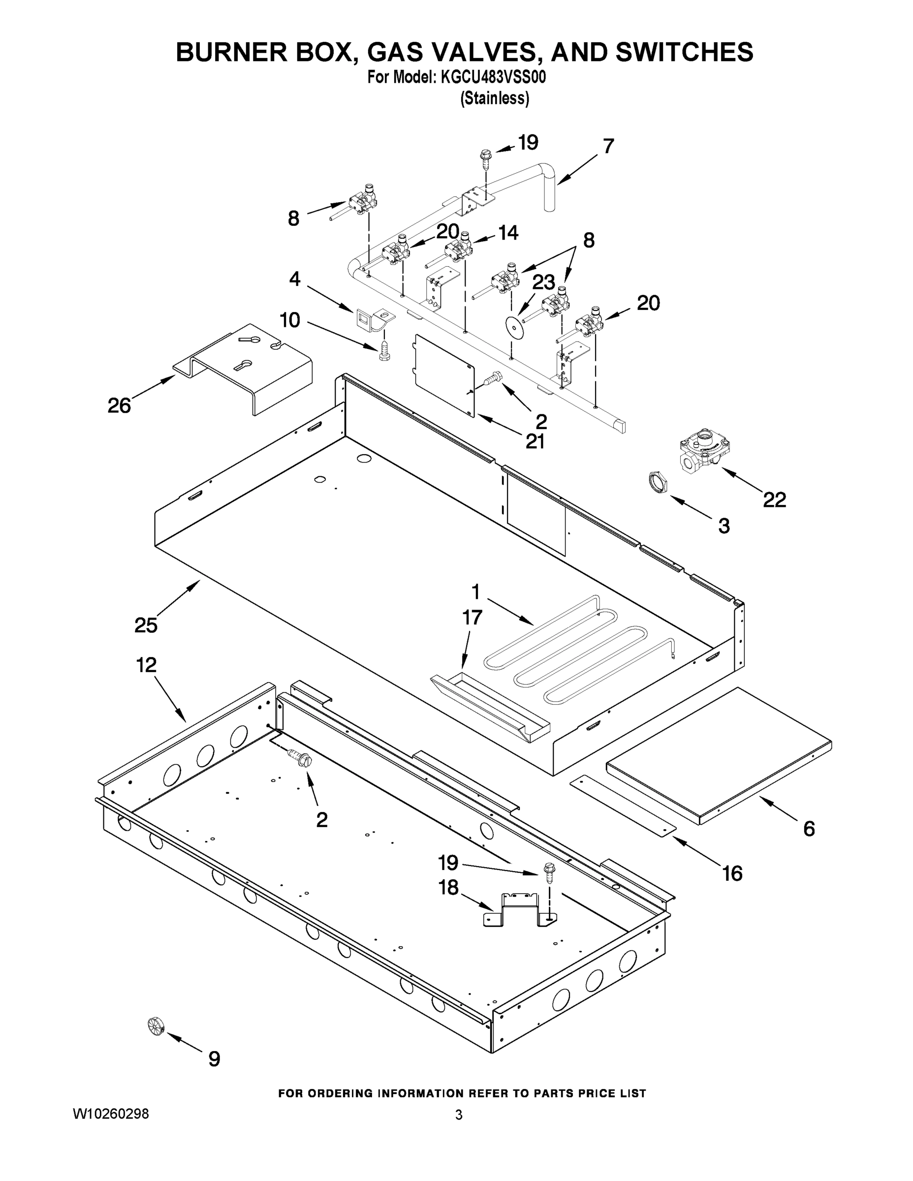02 - BURNER BOX, GAS VALVES, AND SWITCHES