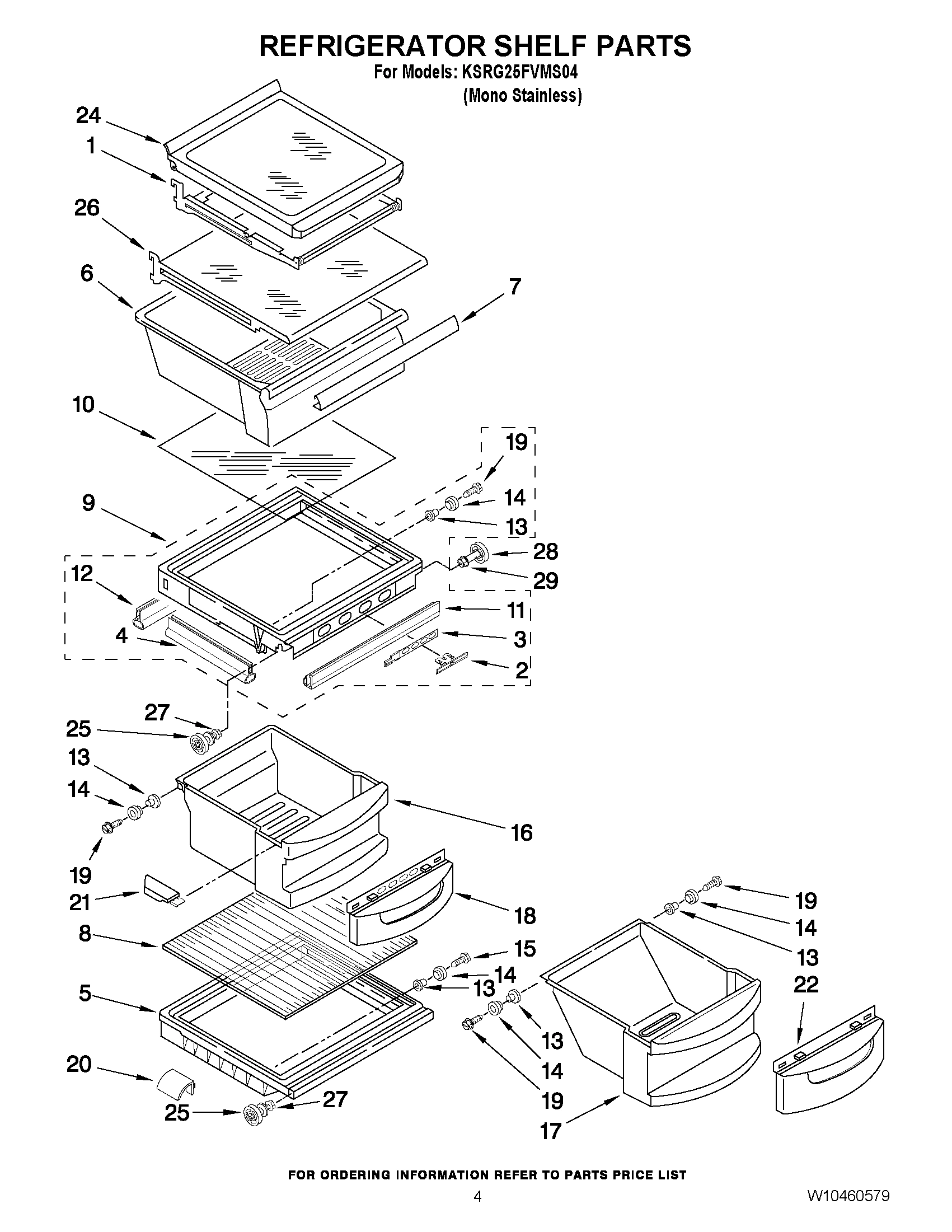 03 - REFRIGERATOR SHELF PARTS