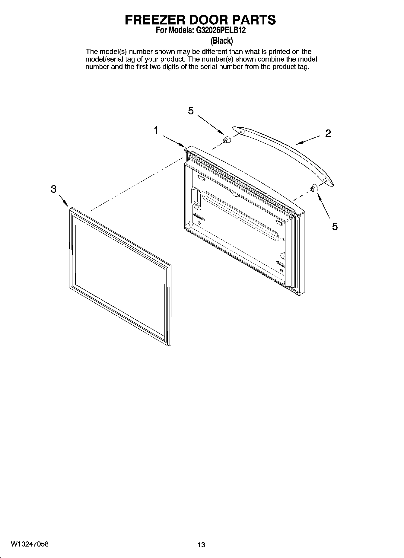 07 - FREEZER DOOR PARTS, OPTIONAL PARTS (NOT INCLUDED)