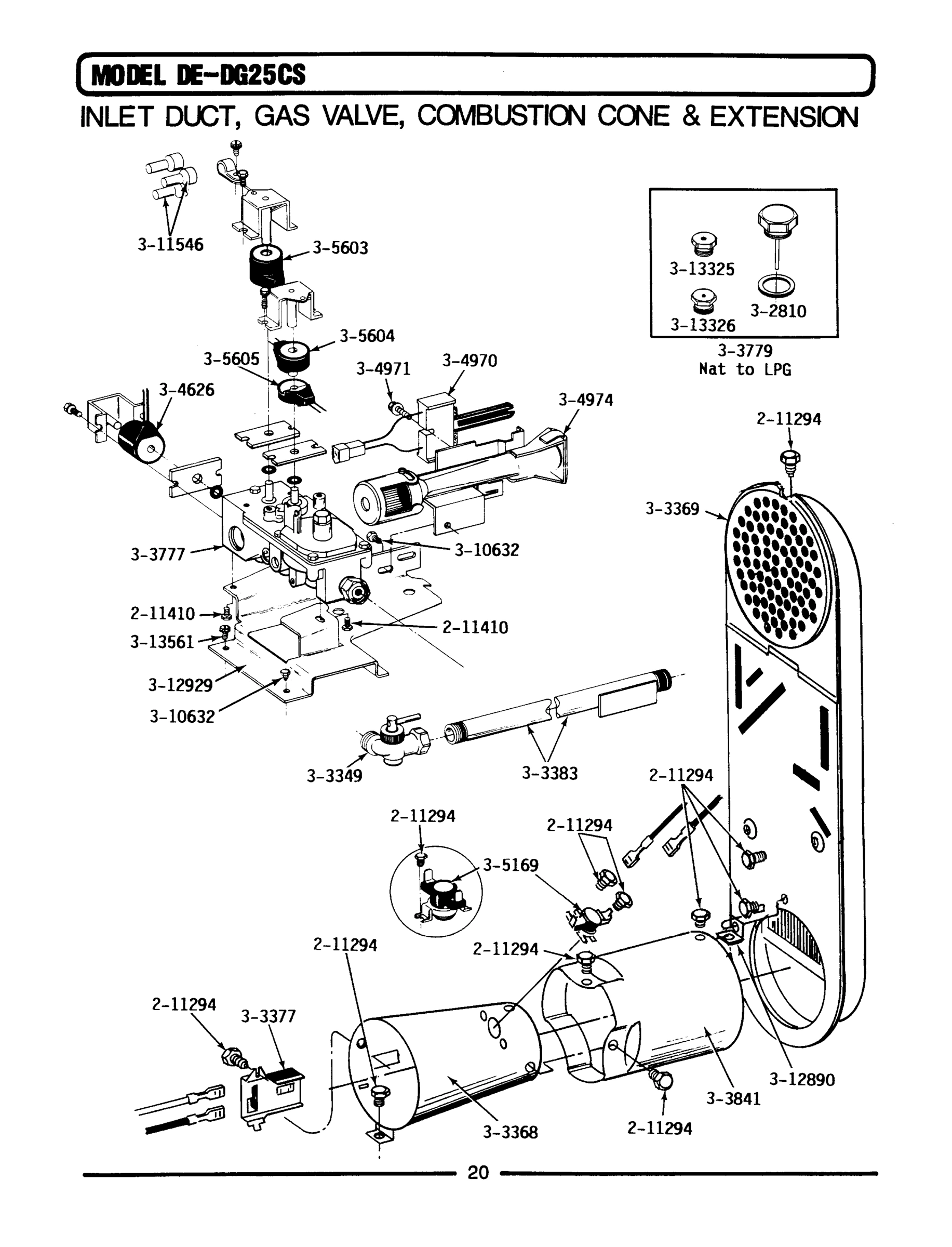 09 - INLET DUCT, GAS VALVE & COMBUSTION CONE