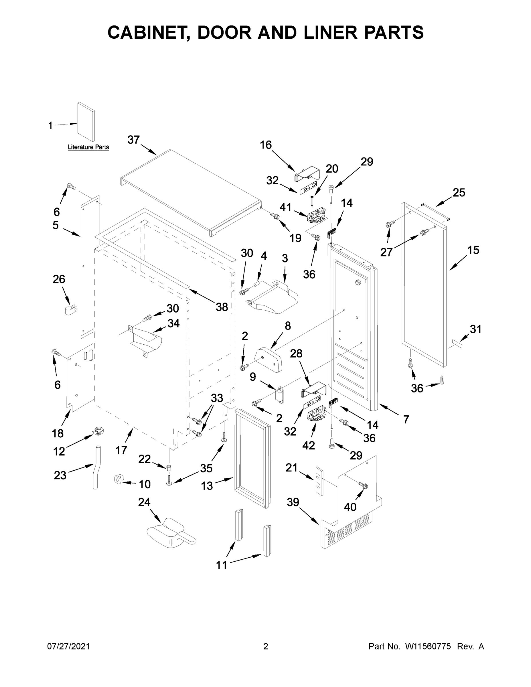02 - CABINET, DOOR AND LINER PARTS