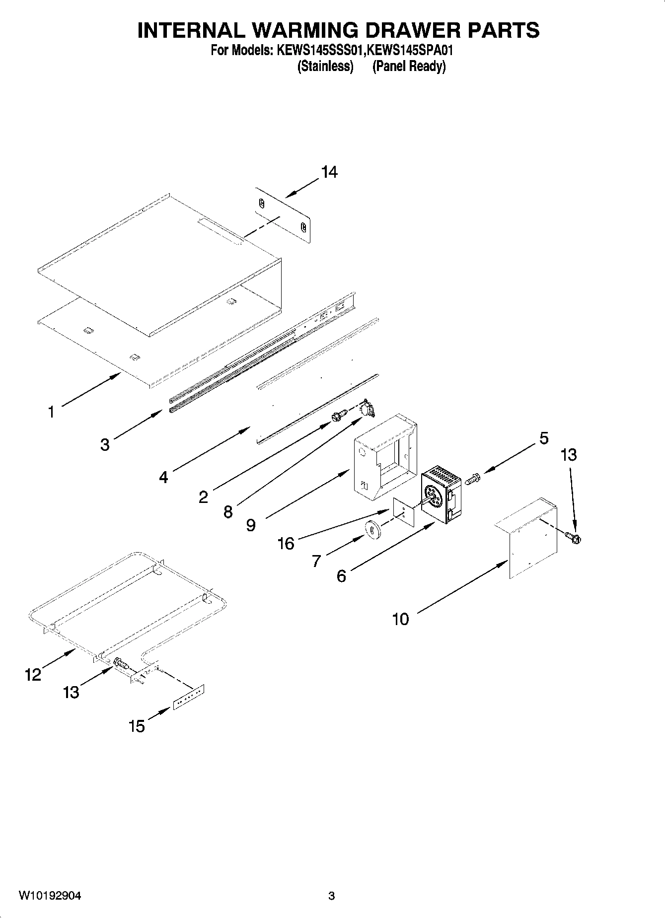 02 - INTERNAL WARMING DRAWER PARTS