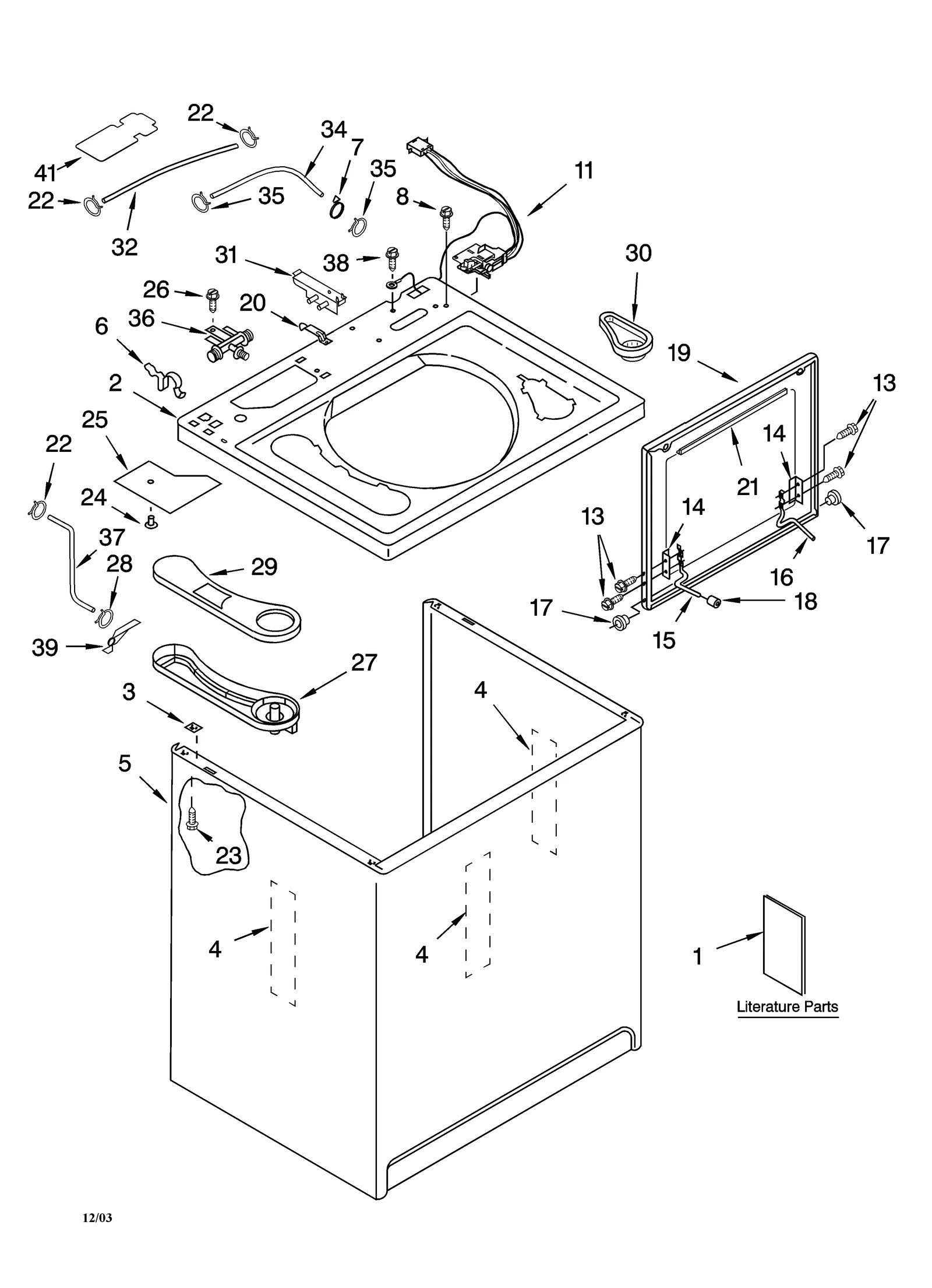 TOP AND CABINET PARTS