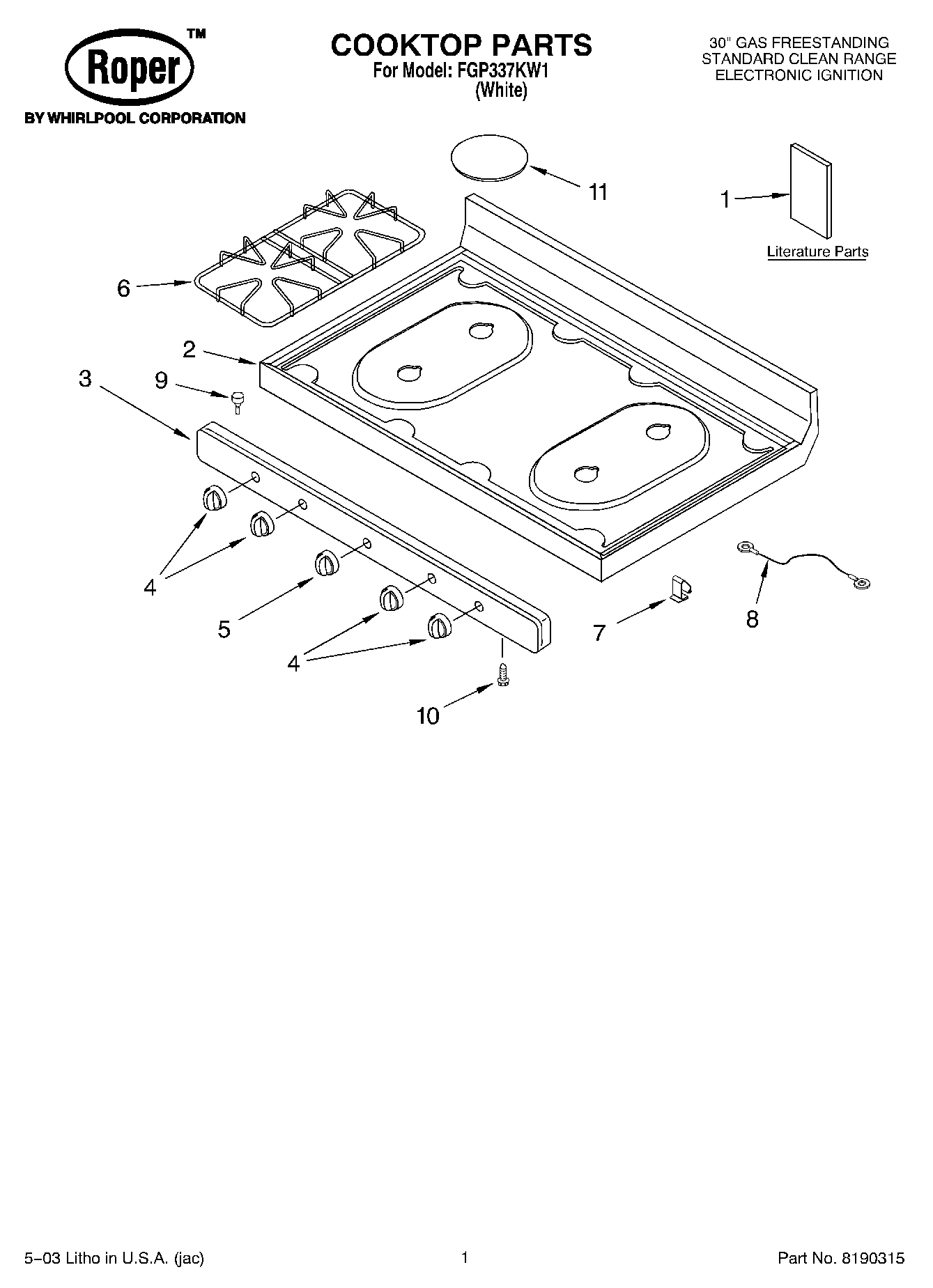 01 - COOKTOP PARTS