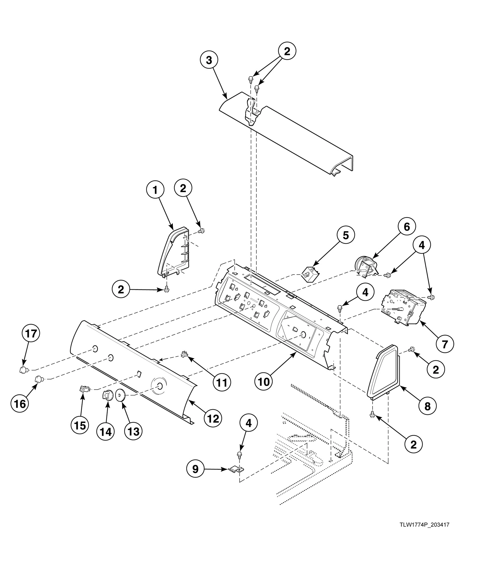Graphic Panel, Control Support Panel and Controls (Drawing 1 of 3)