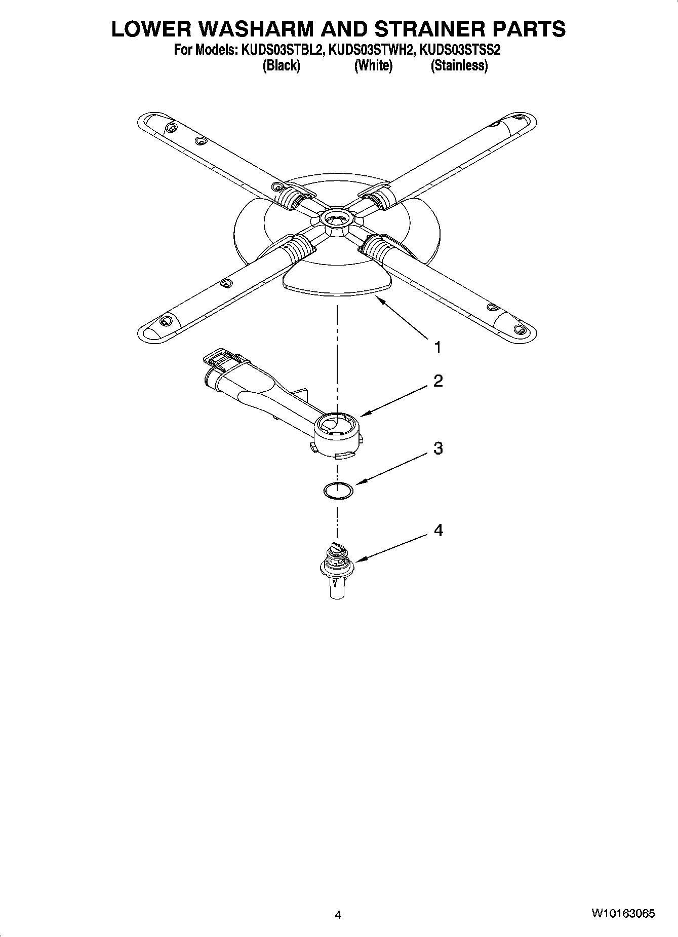 04 - LOWER WASHARM AND STRAINER PARTS