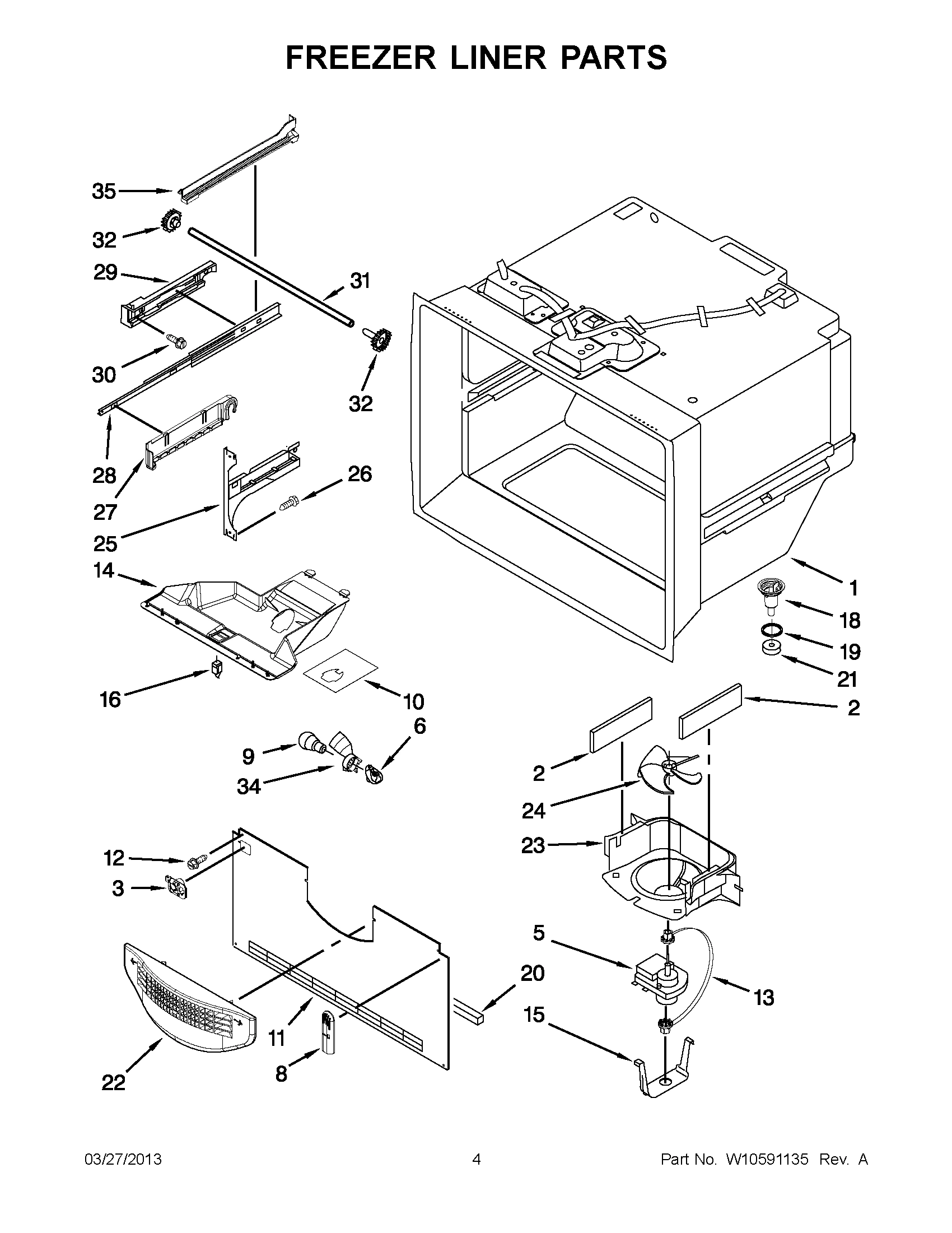02 - FREEZER LINER PARTS