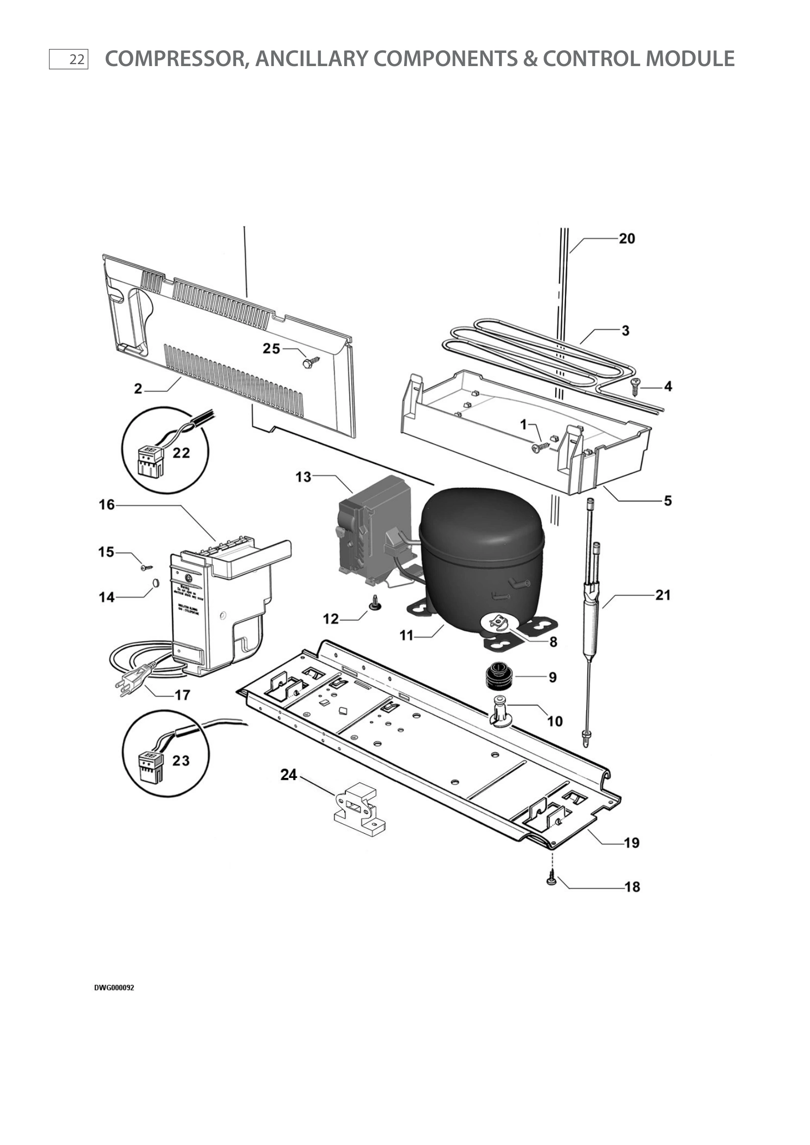COMPRESSOR, ANCILLARY COMPONENTS & CONTROL MODULE