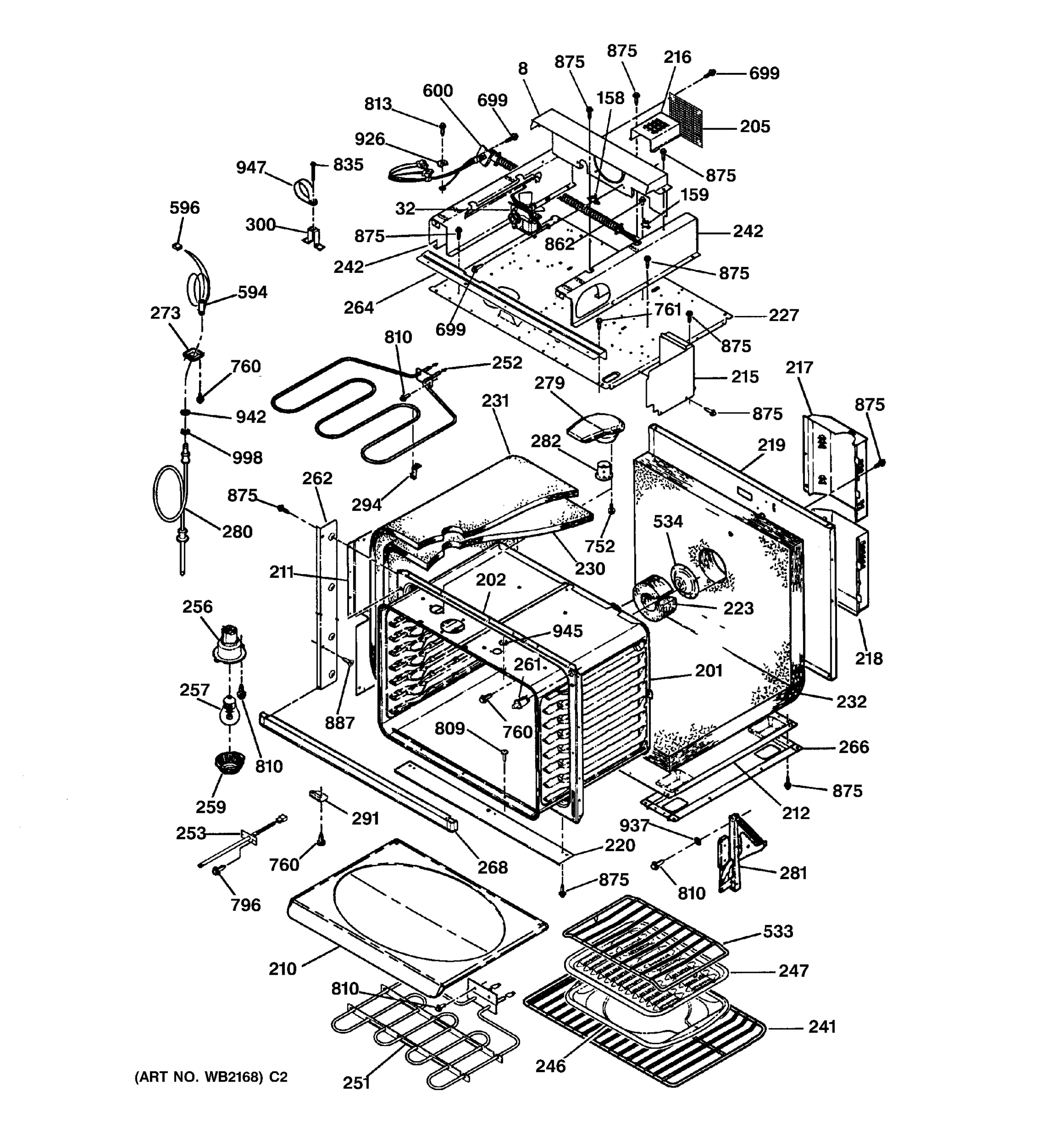 OVEN BODY & M/W SUPPORT