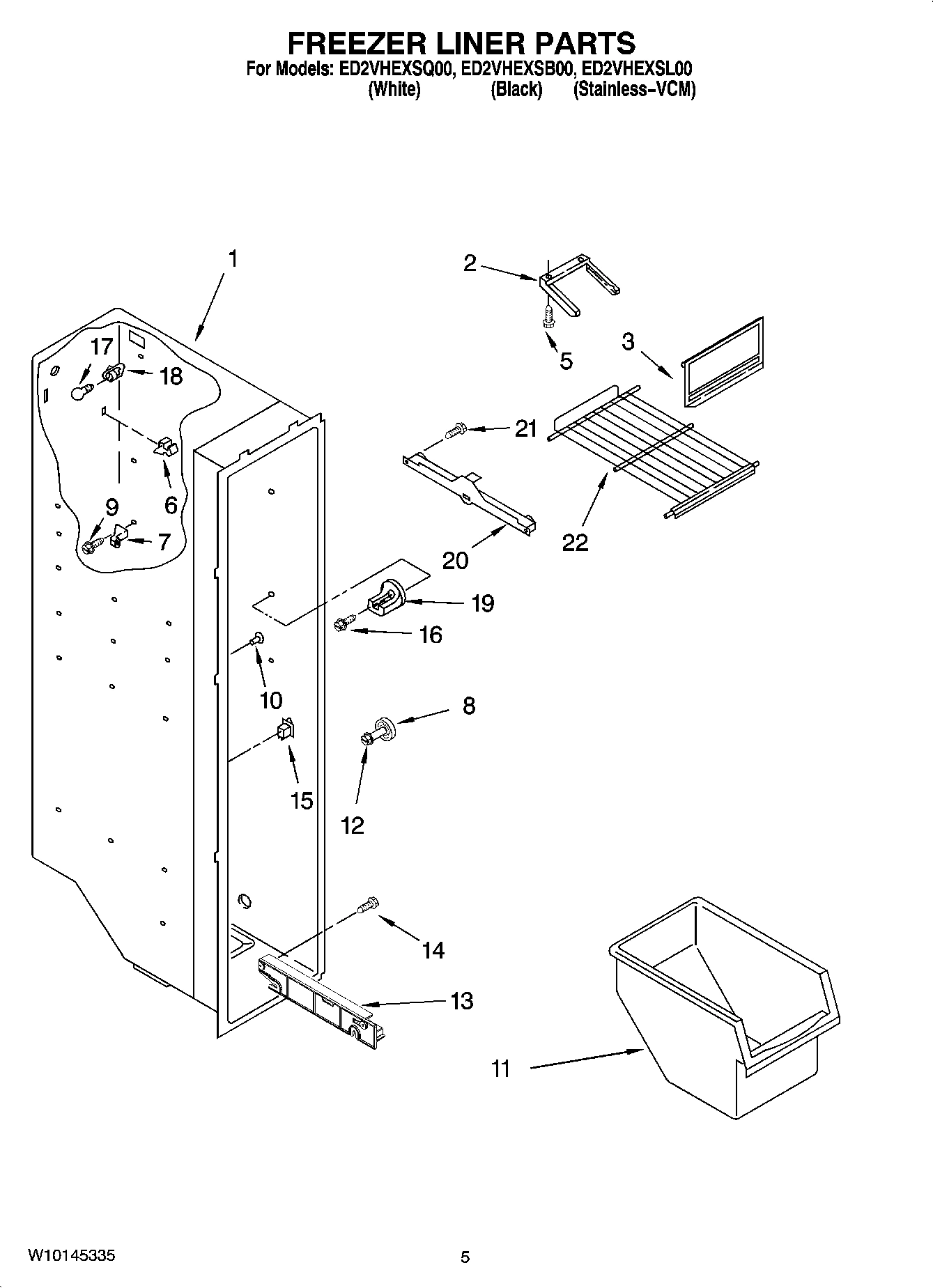 04 - FREEZER LINER PARTS