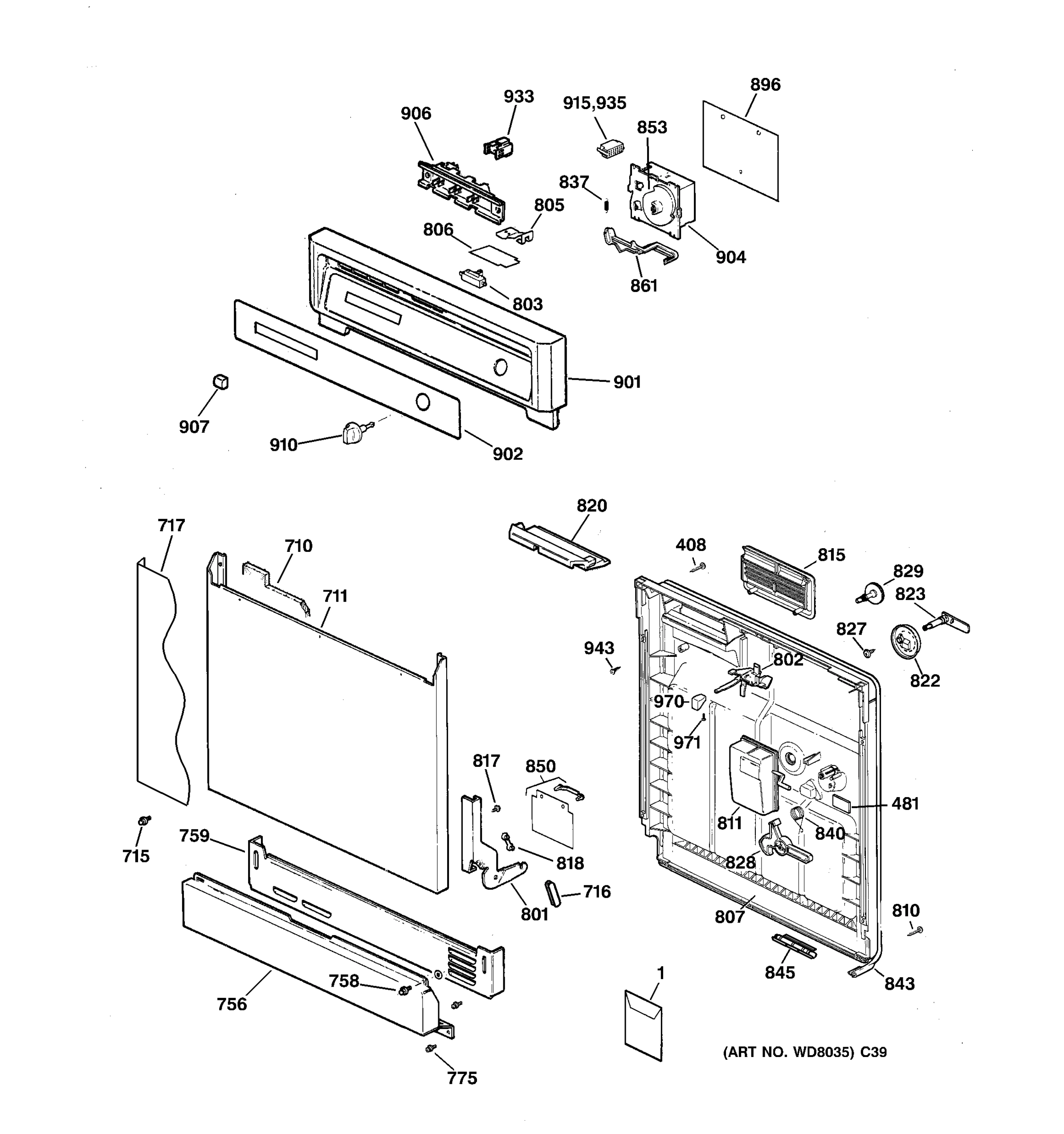 ESCUTCHEON & DOOR ASSEMBLY