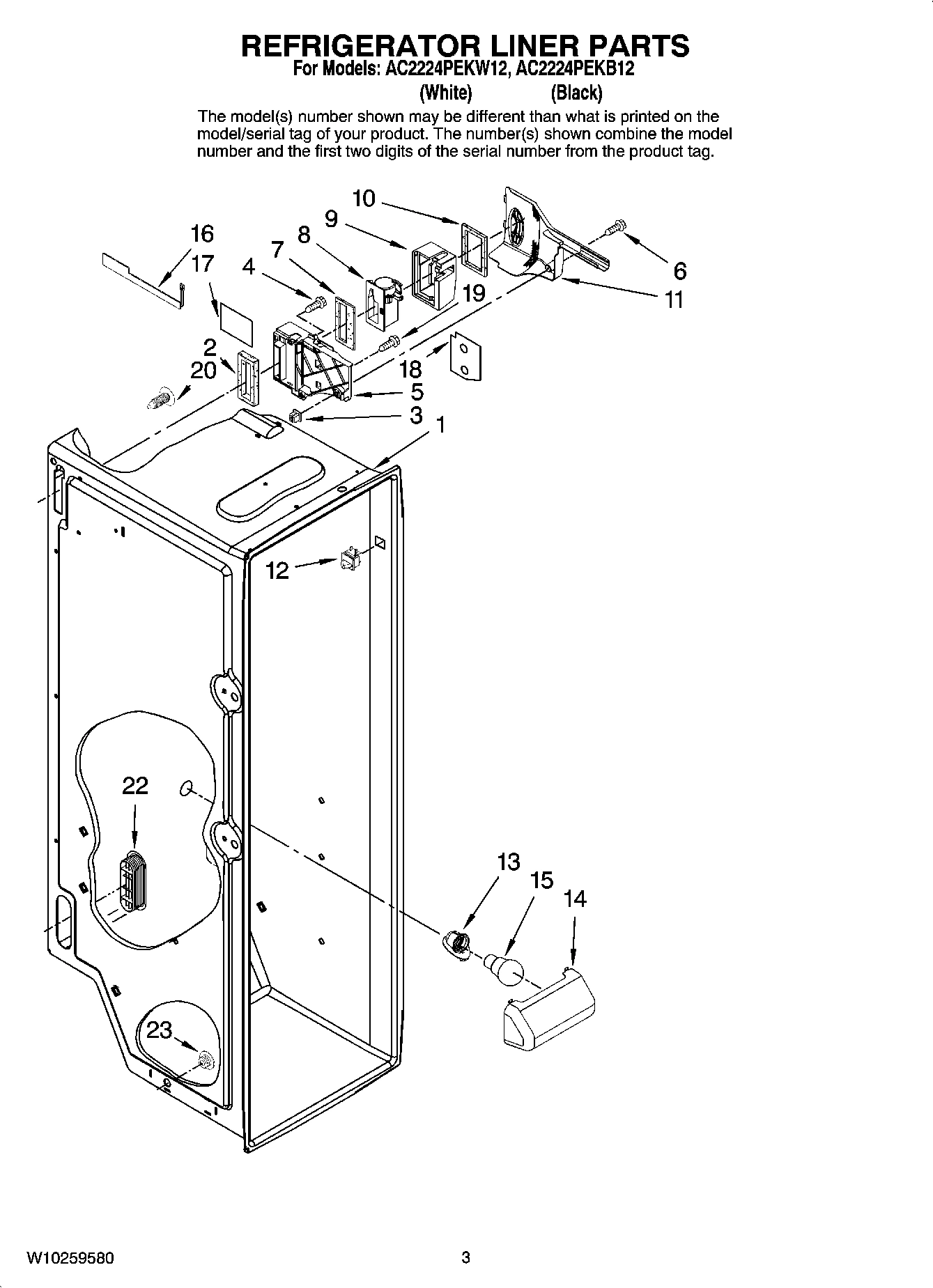 02 - REFRIGERATOR LINER PARTS