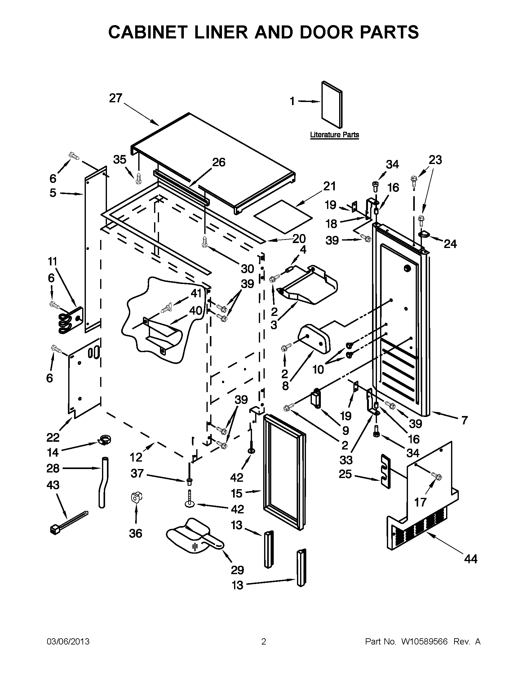 01 - CABINET LINER AND DOOR PARTS