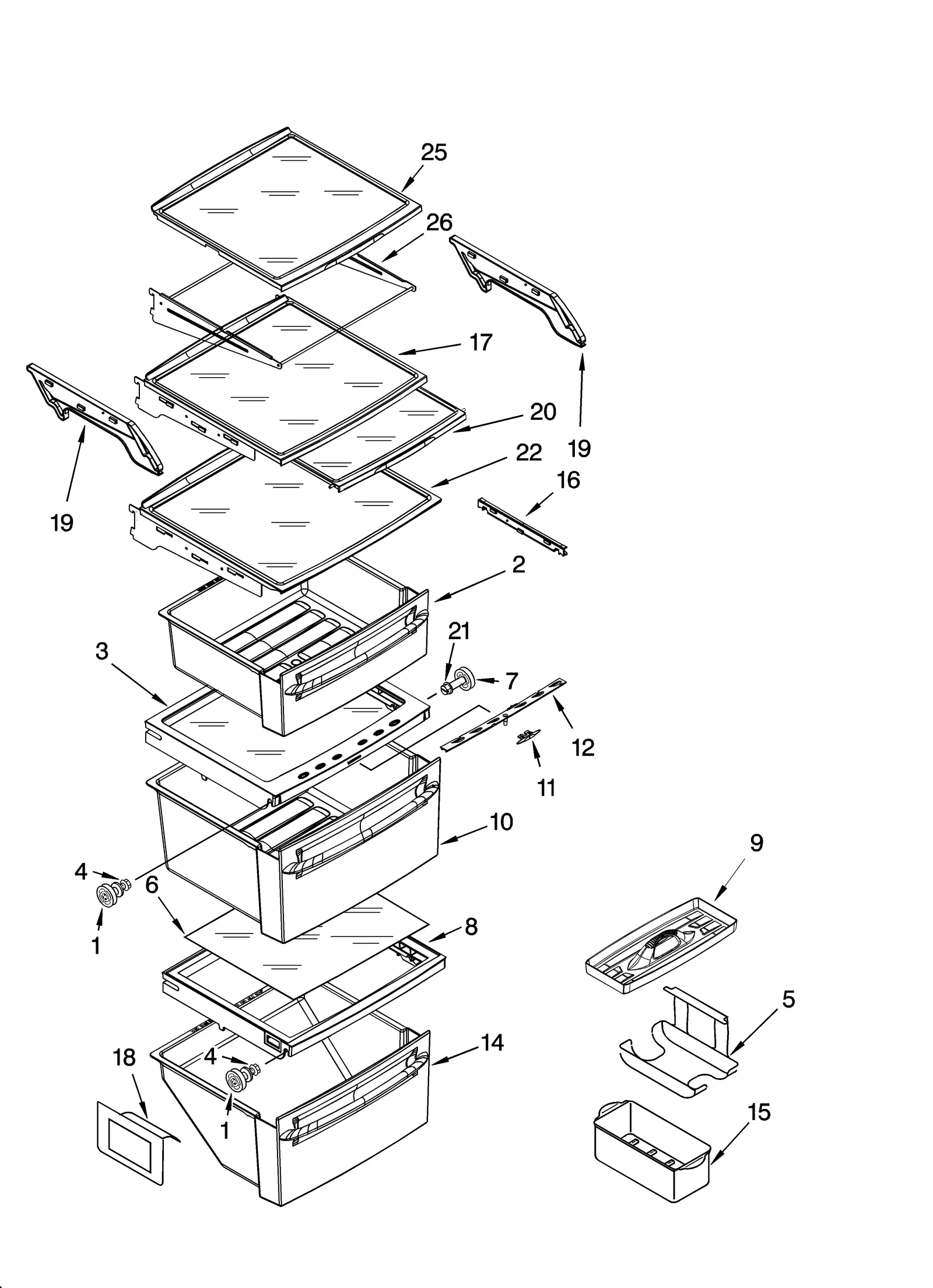 REFRIGERATOR SHELF PARTS