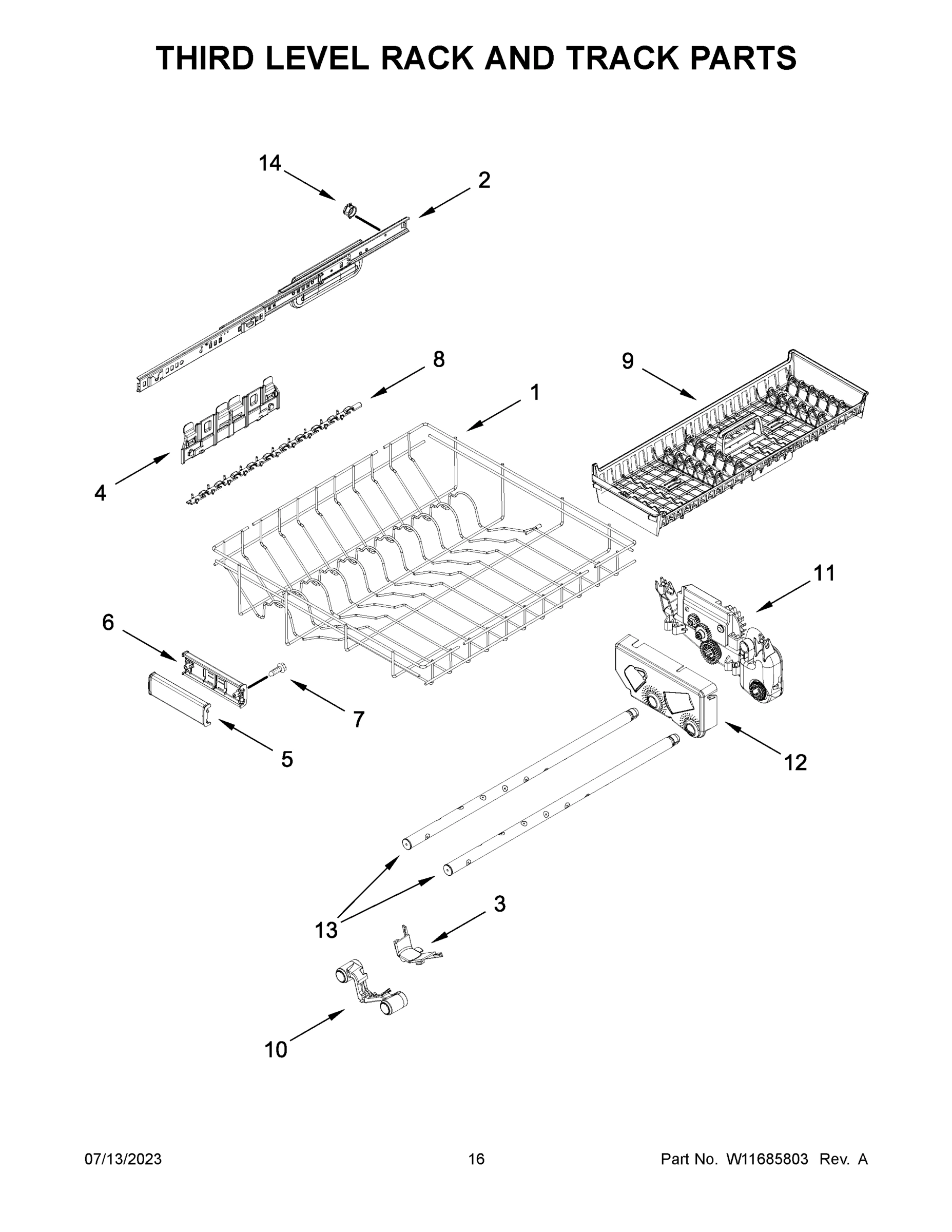 09 - THIRD LEVEL RACK AND TRACK PARTS