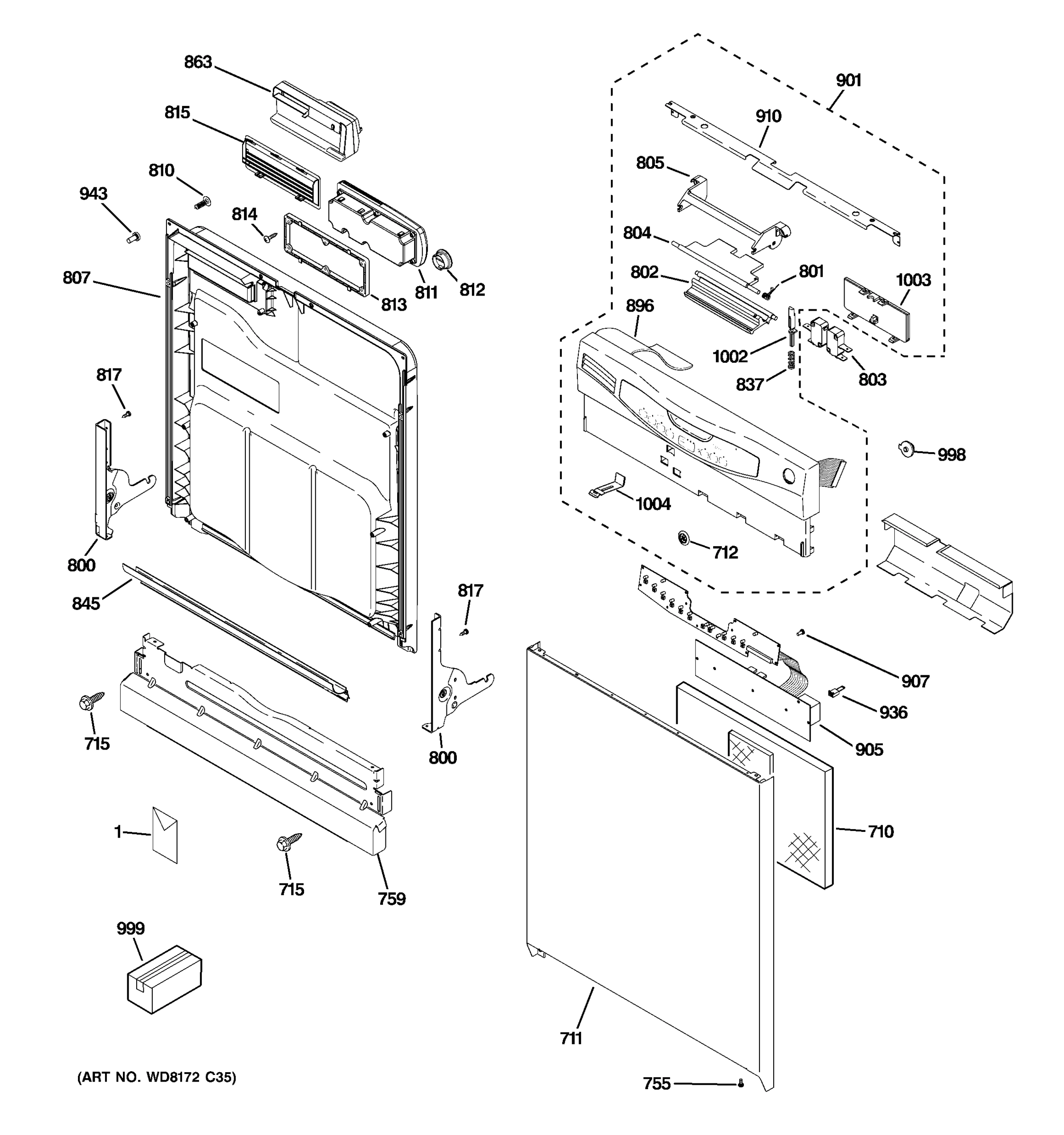 ESCUTCHEON & DOOR ASSEMBLY