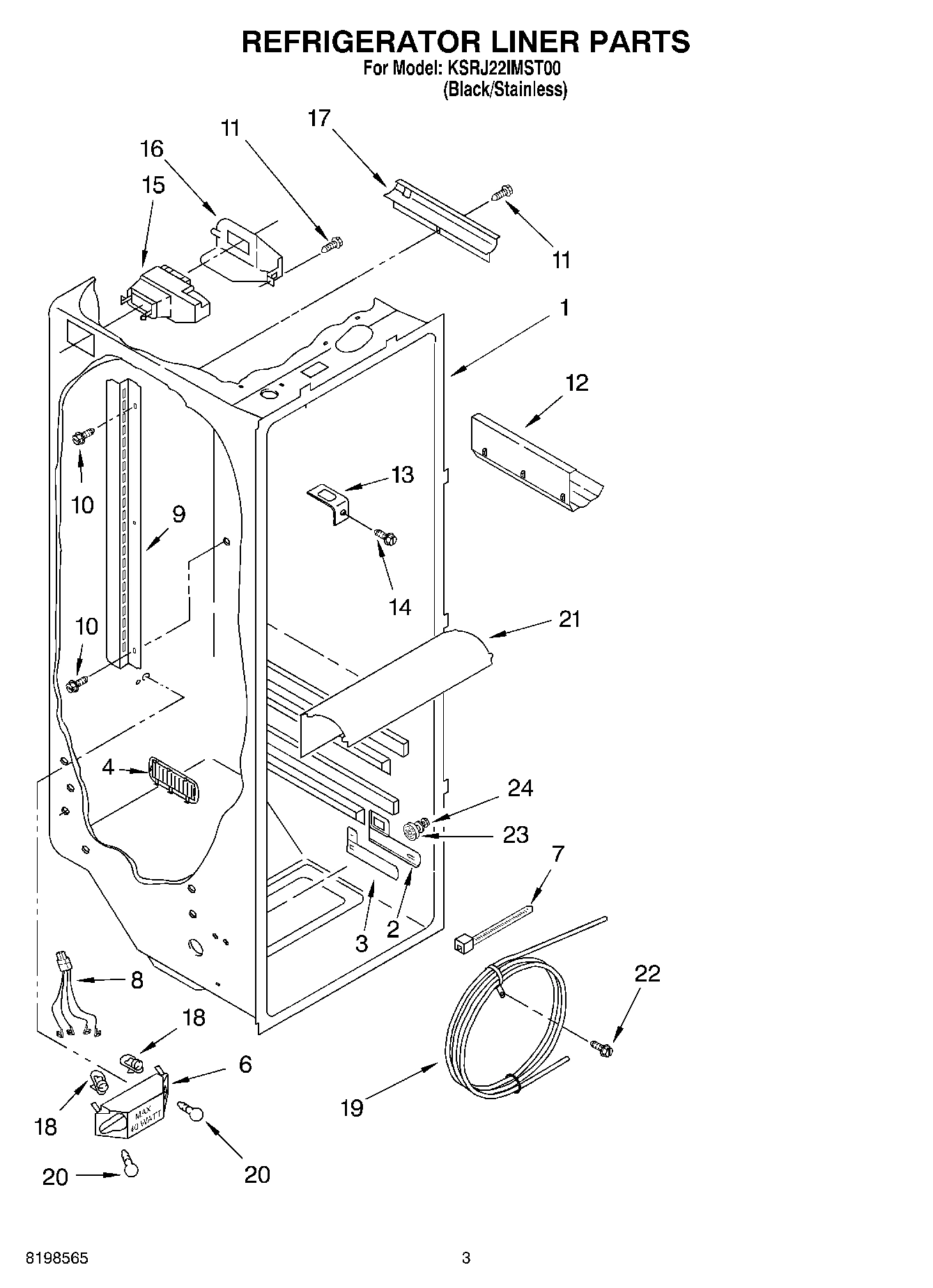 02 - REFRIGERATOR LINER PARTS