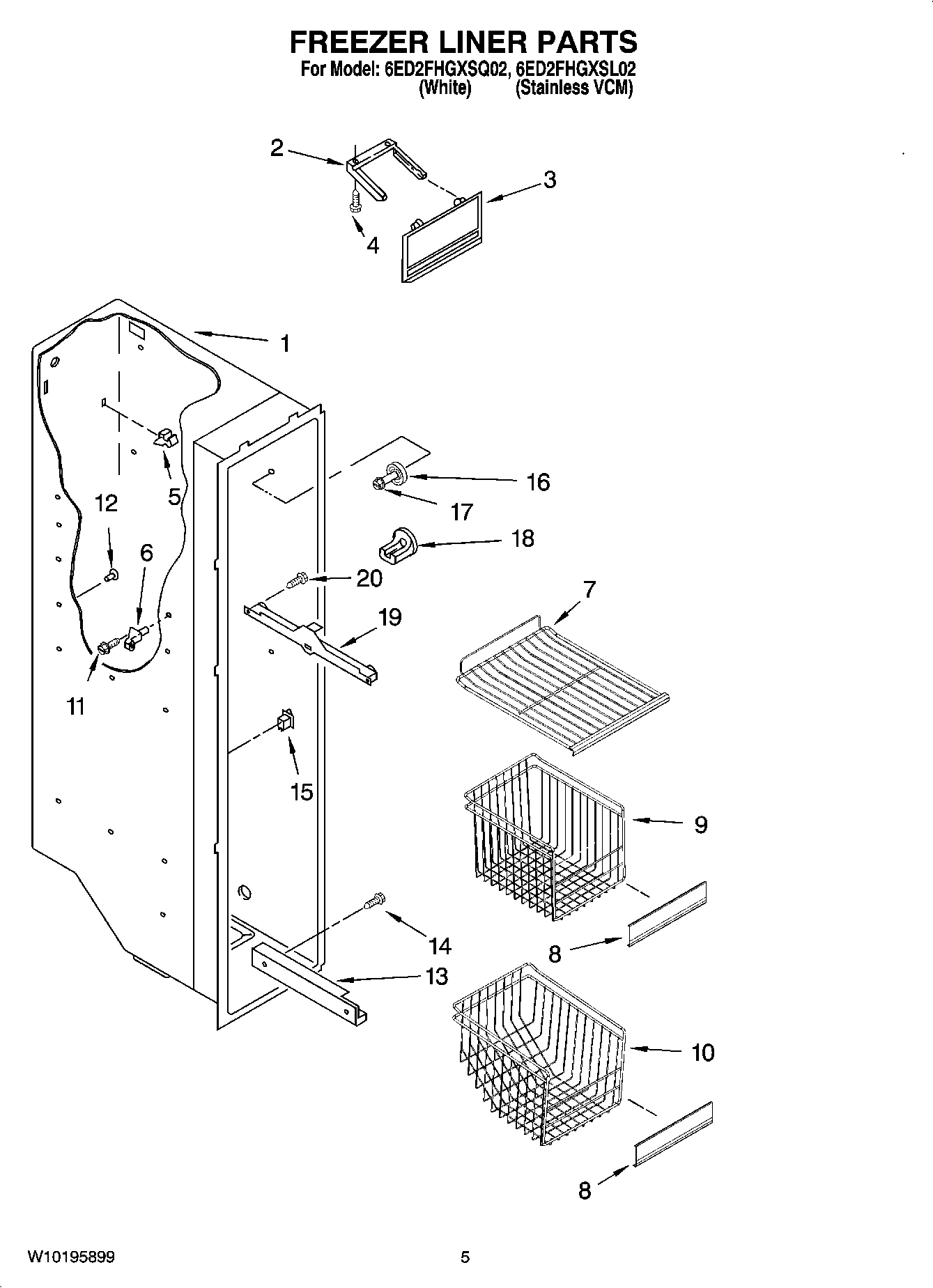 04 - FREEZER LINER PARTS