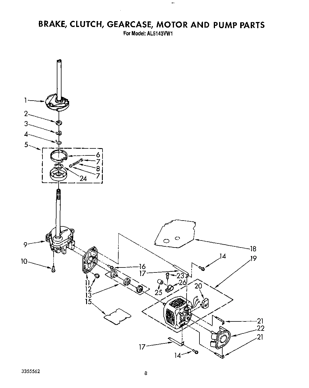 07 - BRAKE, CLUTCH, GEARCASE, MOTOR AND PUMP