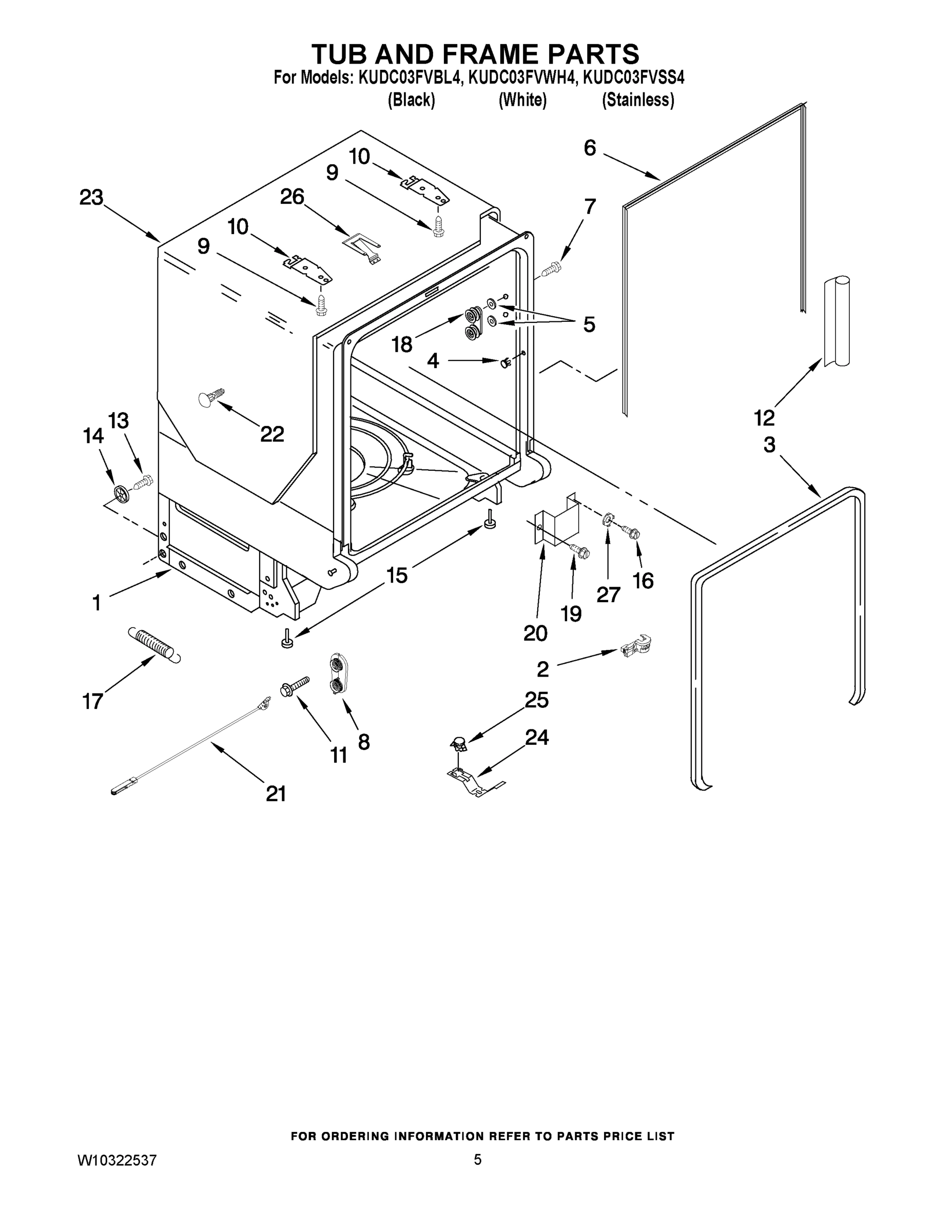 05 - TUB AND FRAME PARTS