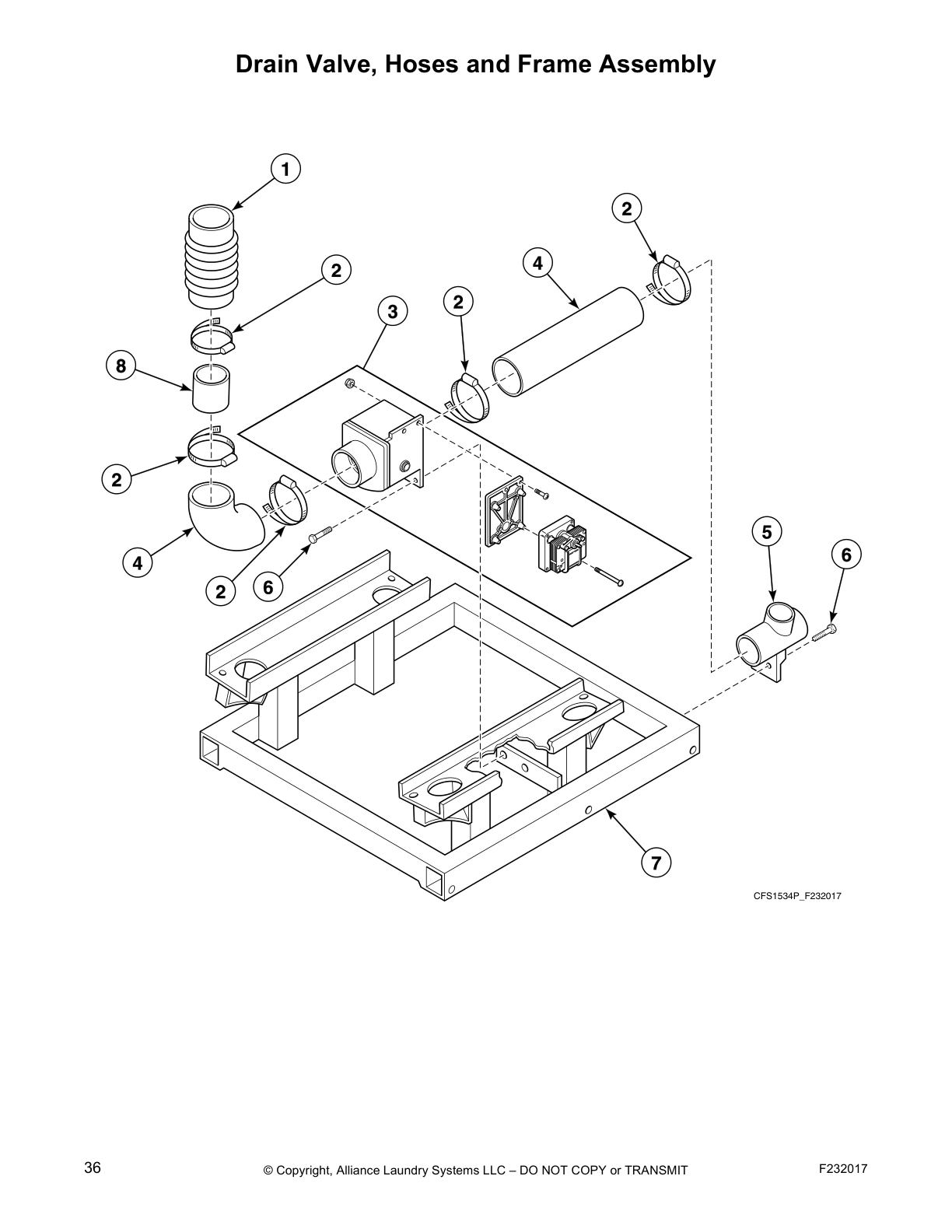 Drain Valve, Hoses and Frame Assembly