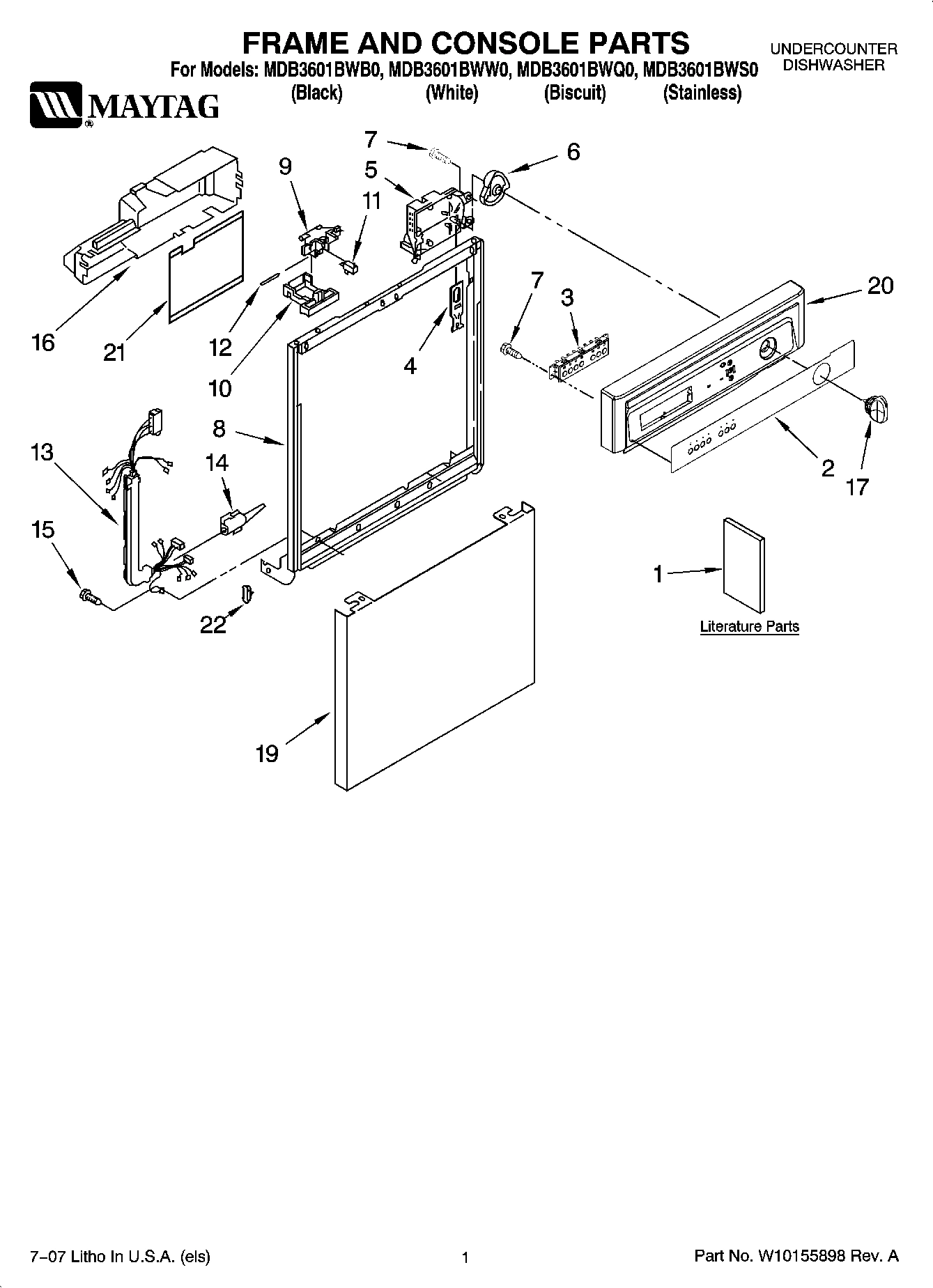 01 - FRAME AND CONSOLE PARTS