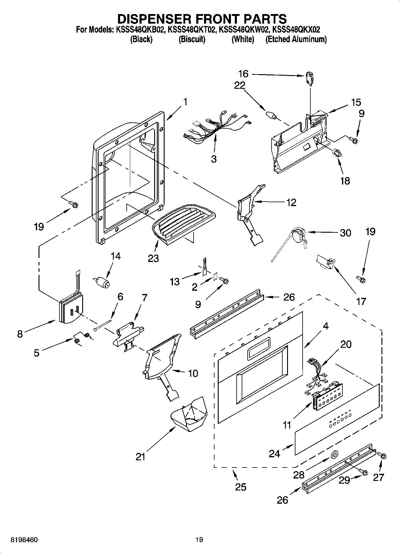 12 - DISPENSER AND FRONT PARTS