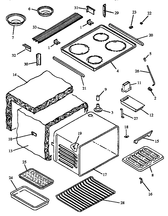 04 - MAIN TOP AND OVEN ASSY