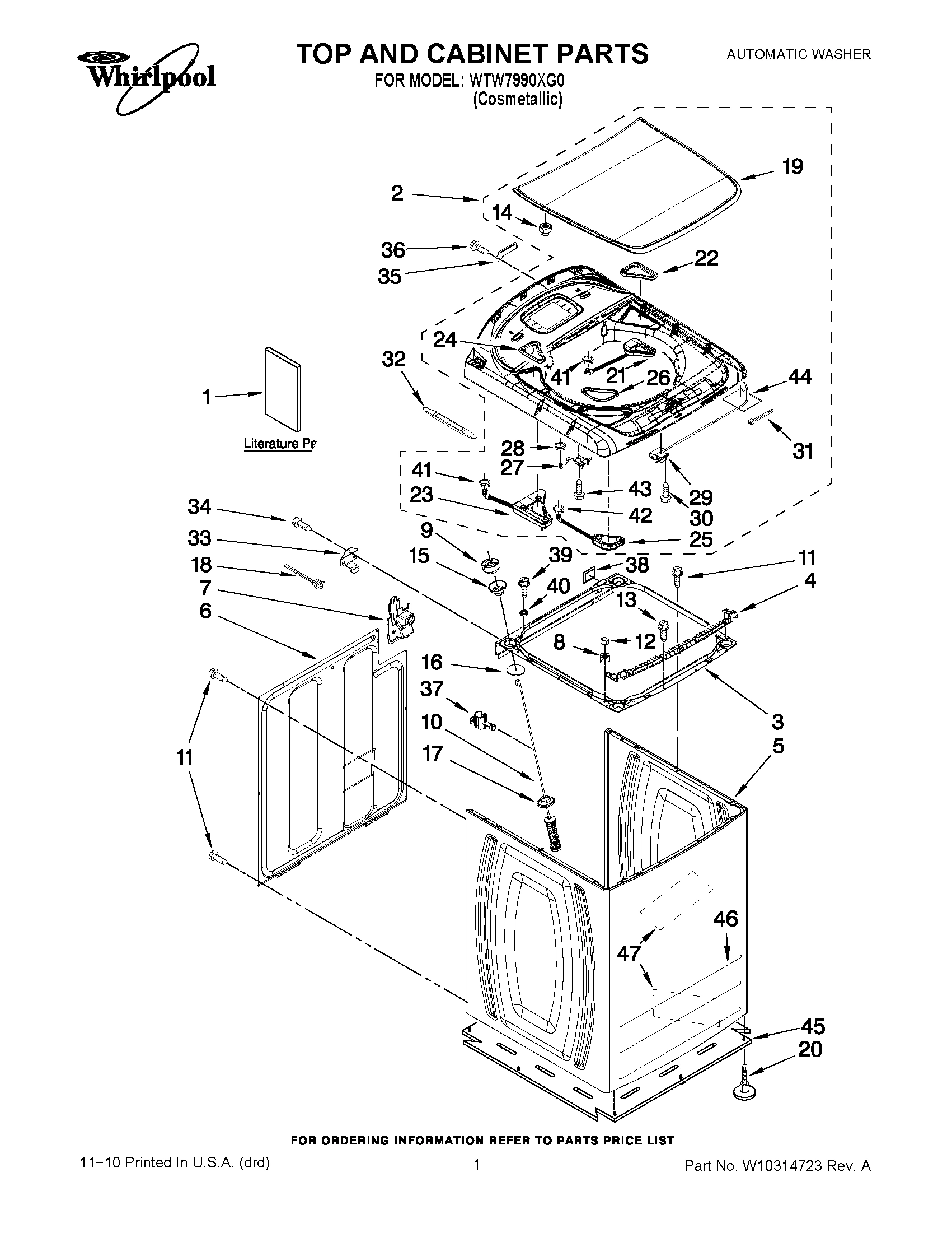01 - TOP AND CABINET PARTS