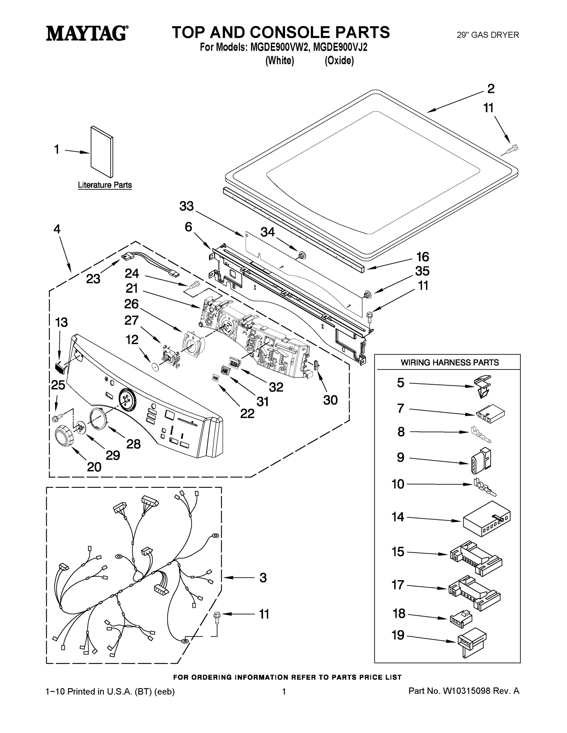 01 - TOP AND CONSOLE PARTS
