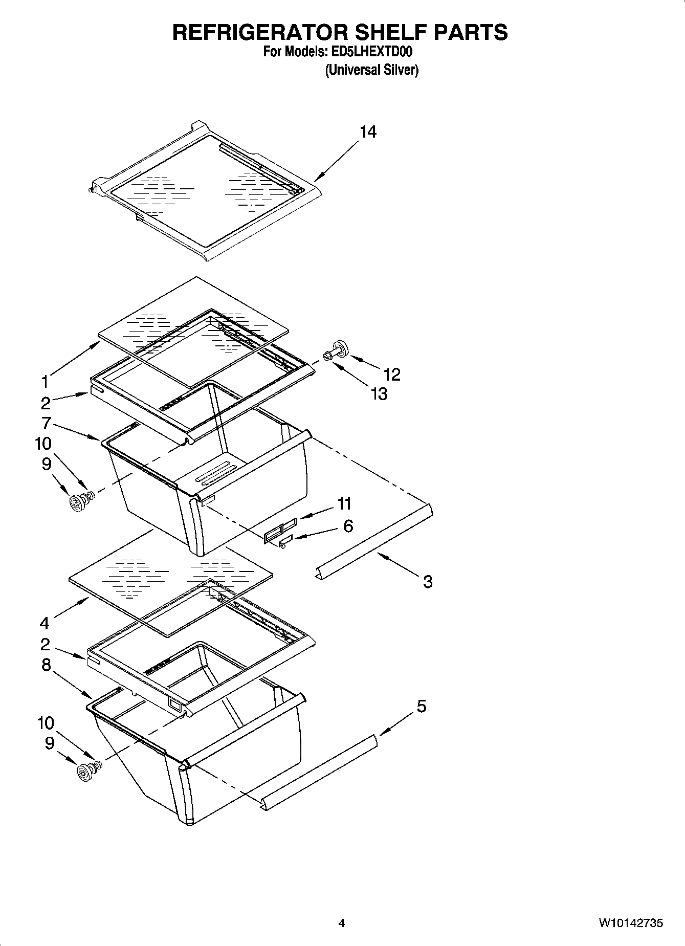 03 - REFRIGERATOR SHELF PARTS