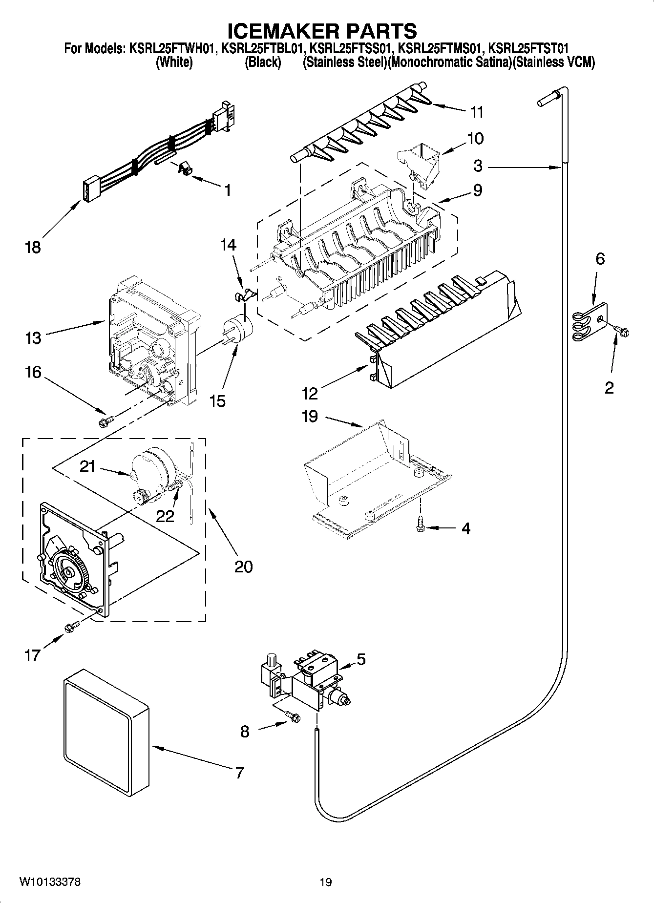 12 - ICEMAKER PARTS, OPTIONAL PARTS (NOT INCLUDED)