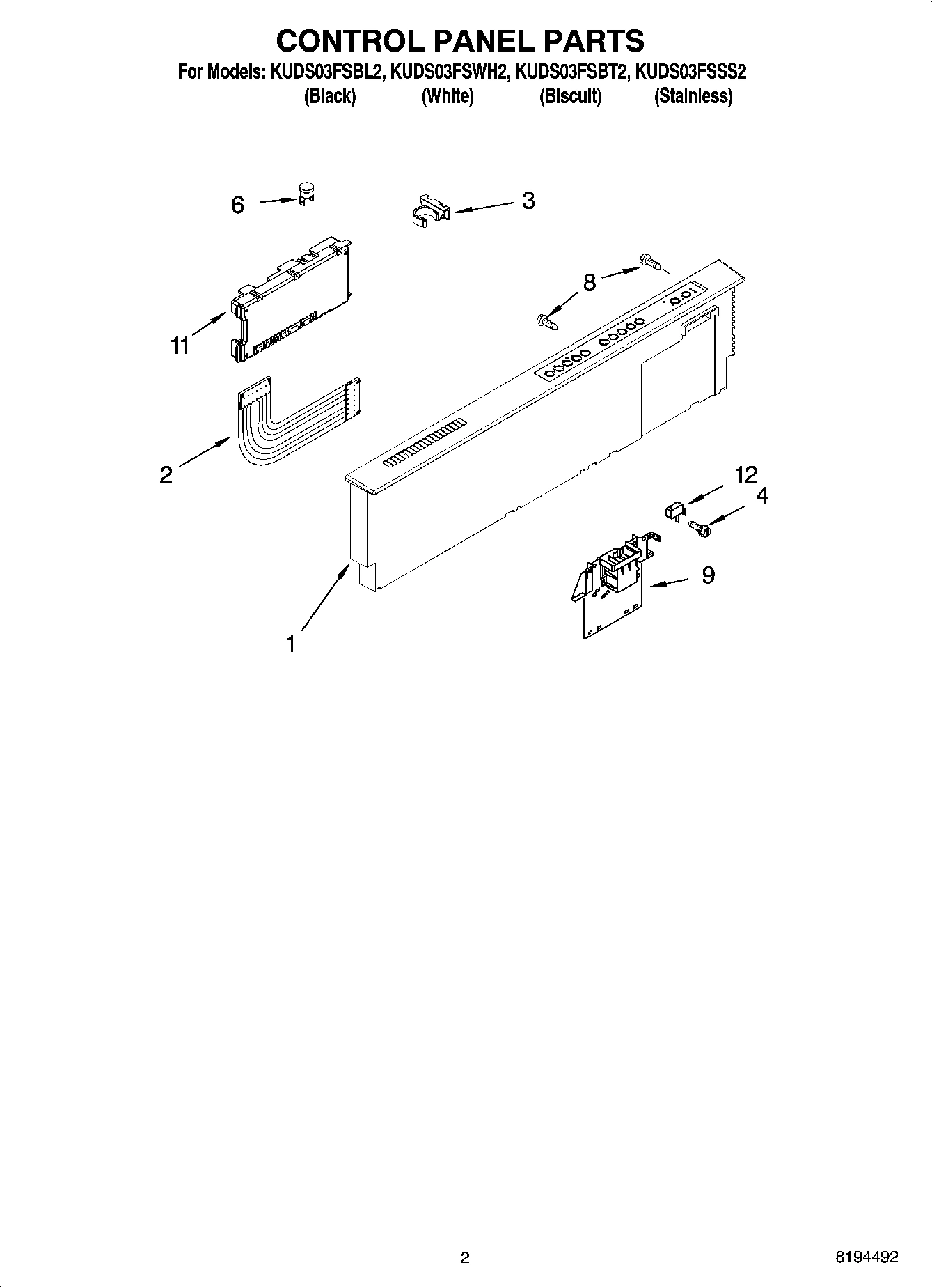 02 - CONTROL PANEL PARTS