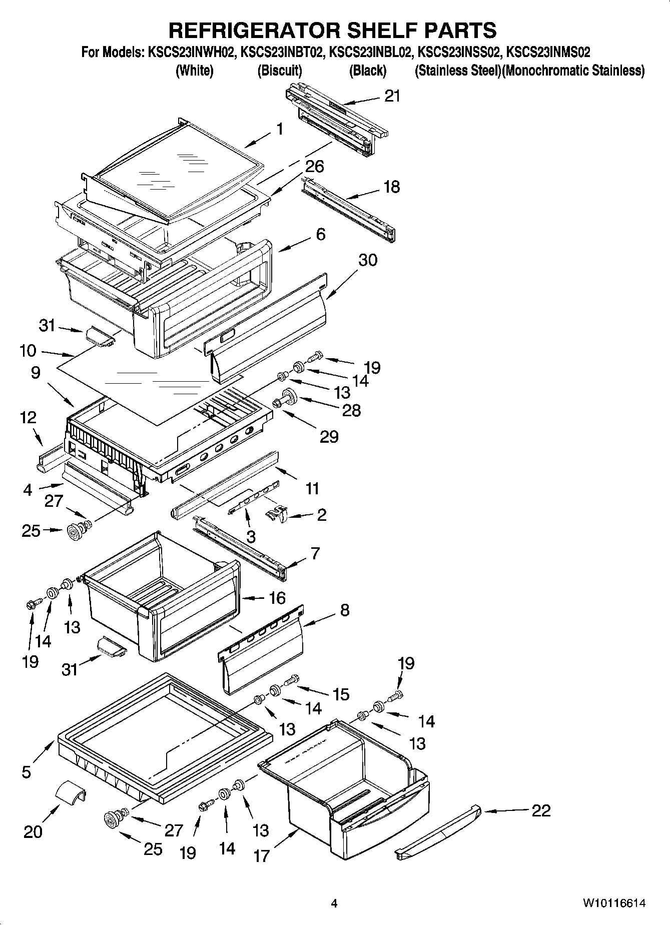03 - REFRIGERATOR SHELF PARTS