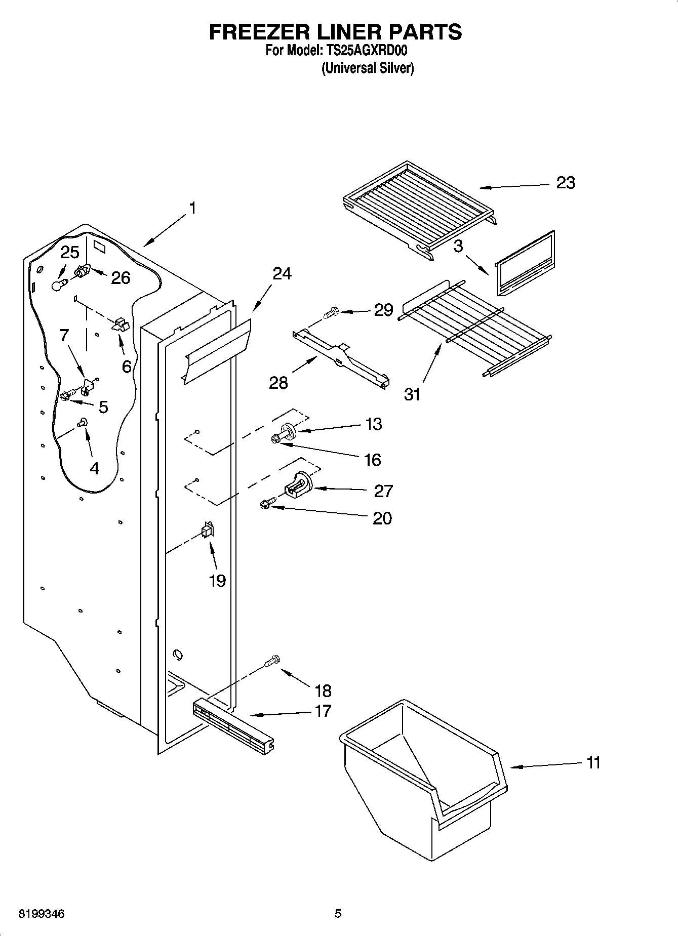 04 - FREEZER LINER PARTS